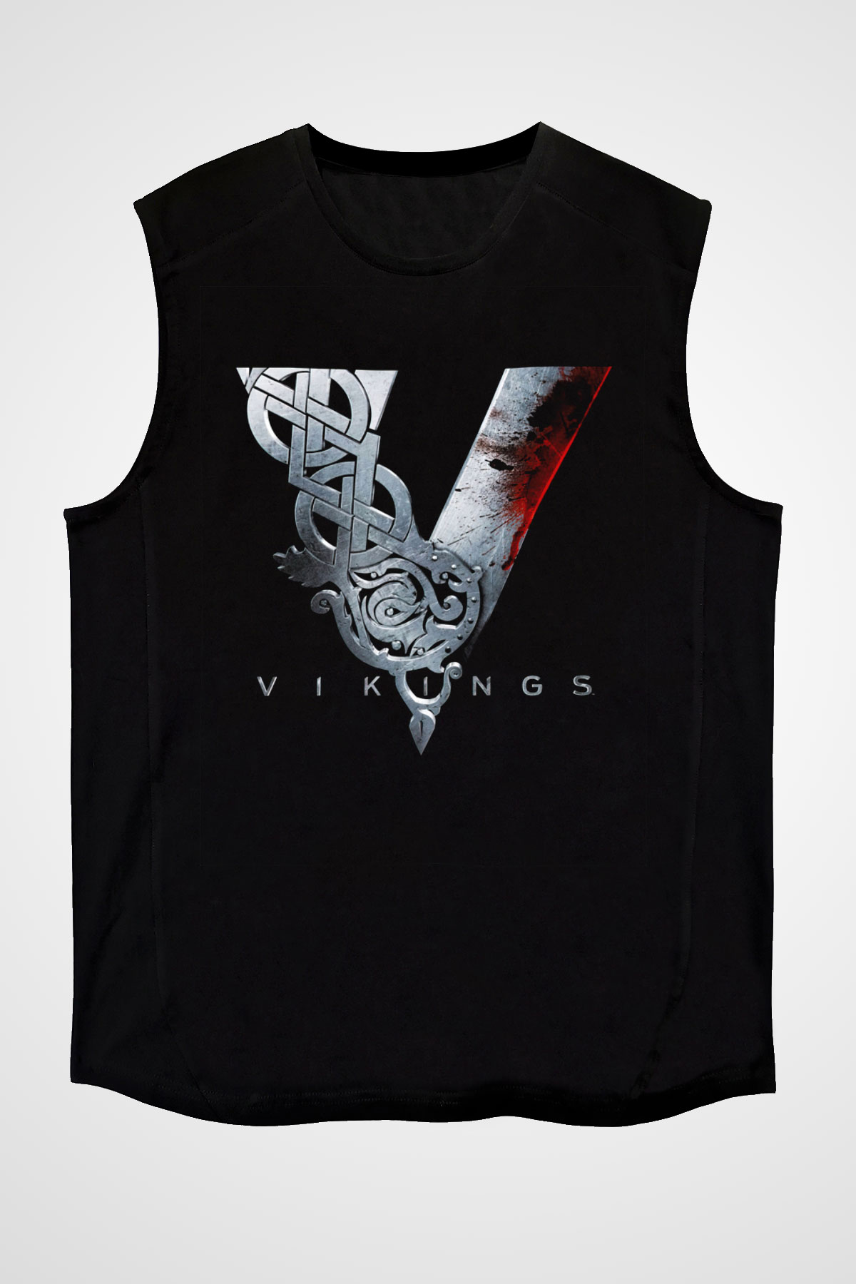 Vikings Siyah Unisex Kolsuz Tişört