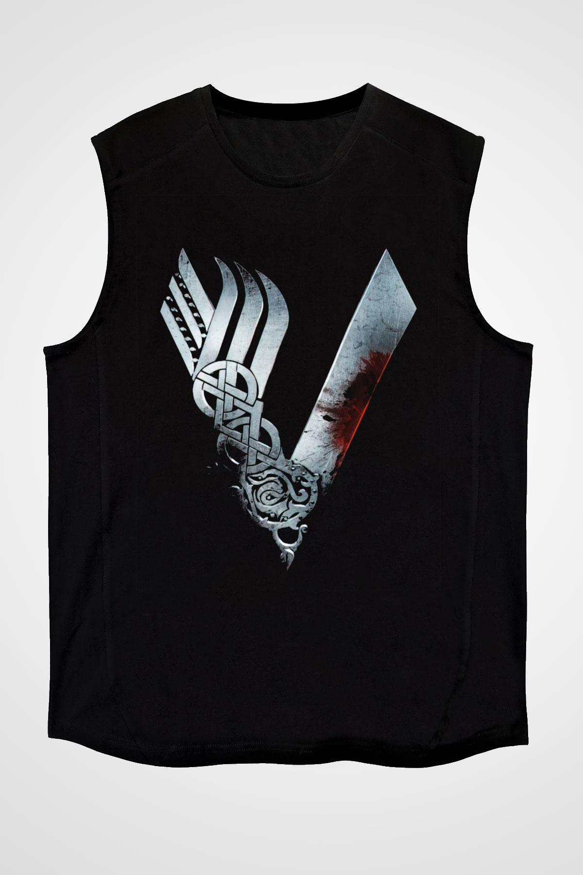 Vikings Siyah Unisex Kolsuz Tişört