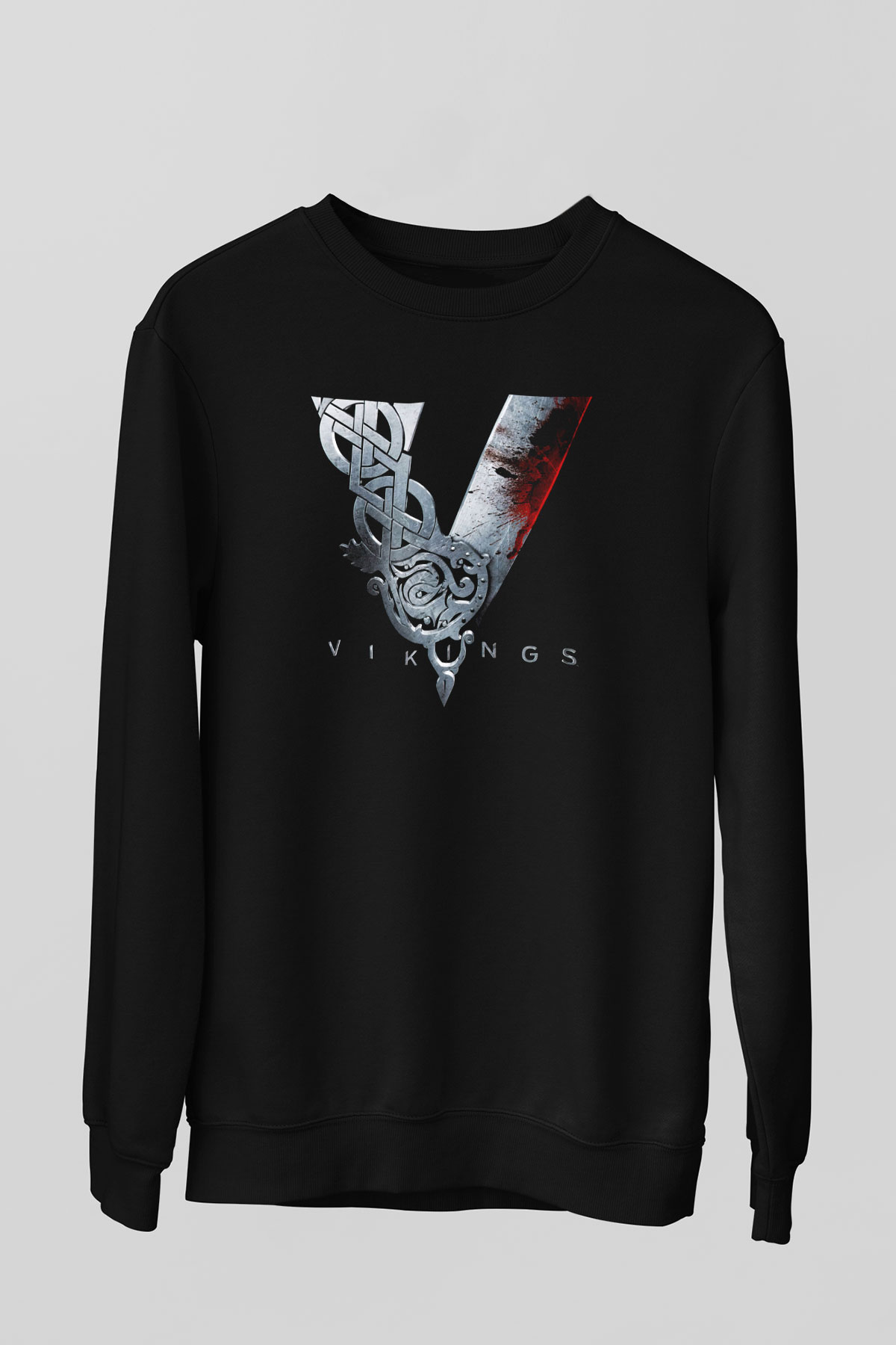 Vikings Siyah Unisex Sweatshirt