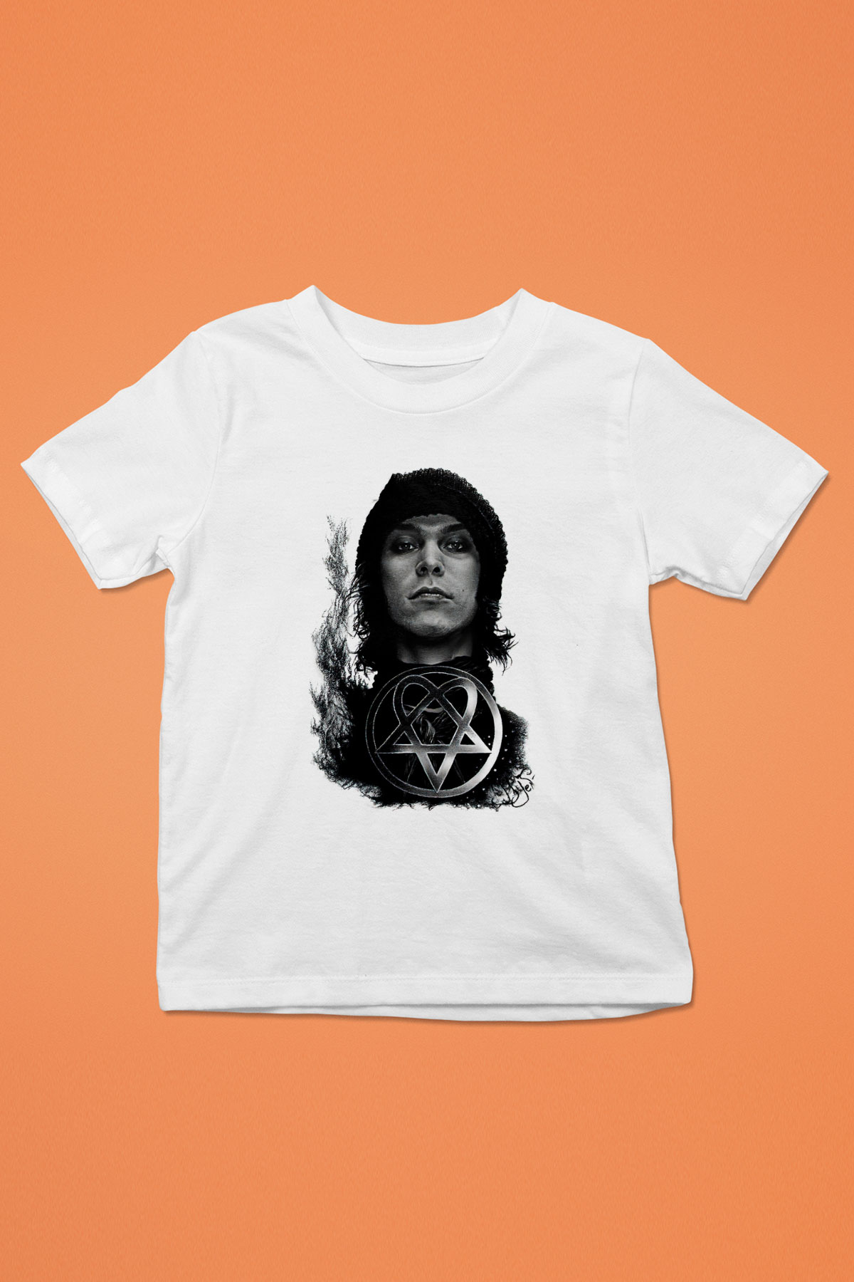 Ville Valo Baskılı Beyaz Unisex Beyaz Çocuk Tişört - Tshirt
