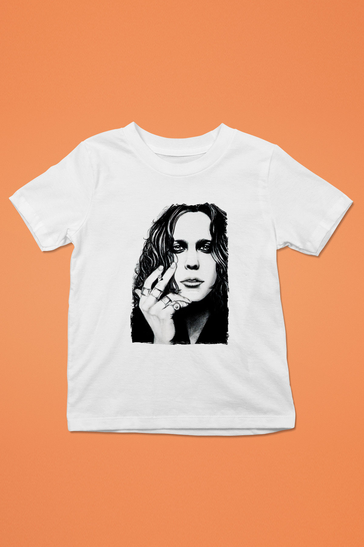 Ville Valo Baskılı Beyaz Unisex Beyaz Çocuk Tişört - Tshirt