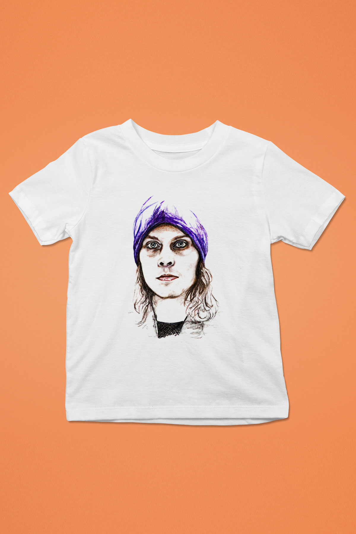 Ville Valo Baskılı Beyaz Unisex Beyaz Çocuk Tişört - Tshirt