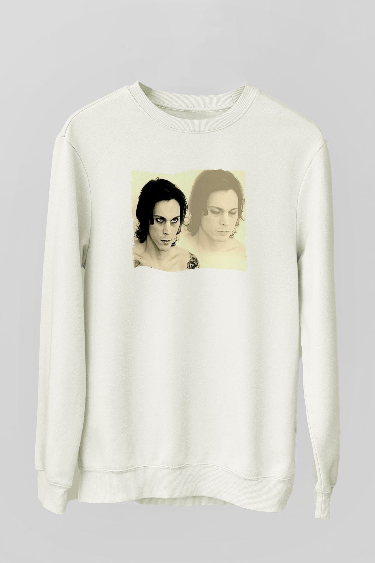 Ville Valo Baskılı Beyaz Unisex Sweatshirt
