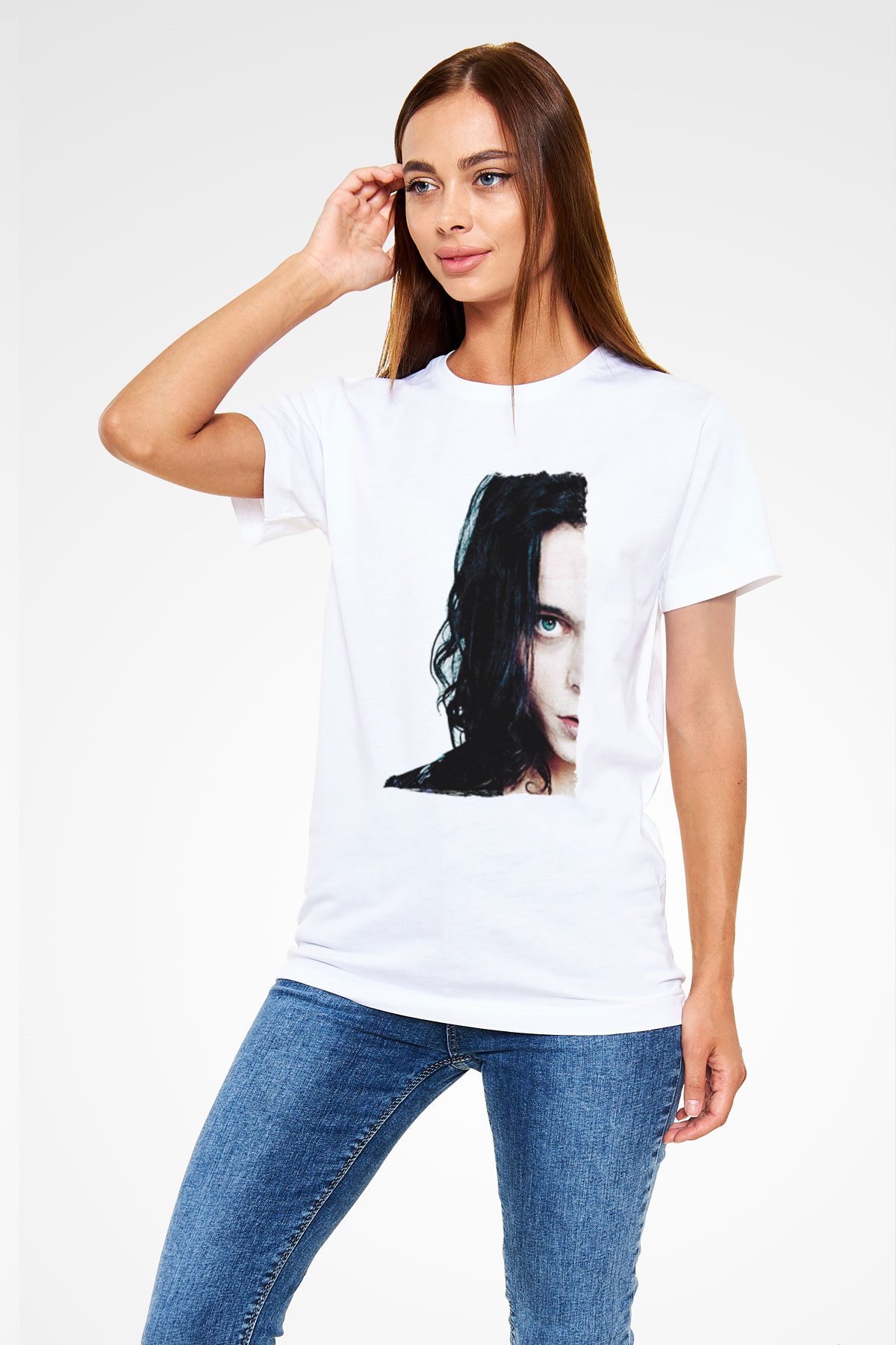 Ville Valo Baskılı Unisex Beyaz Tişört - Tshirt