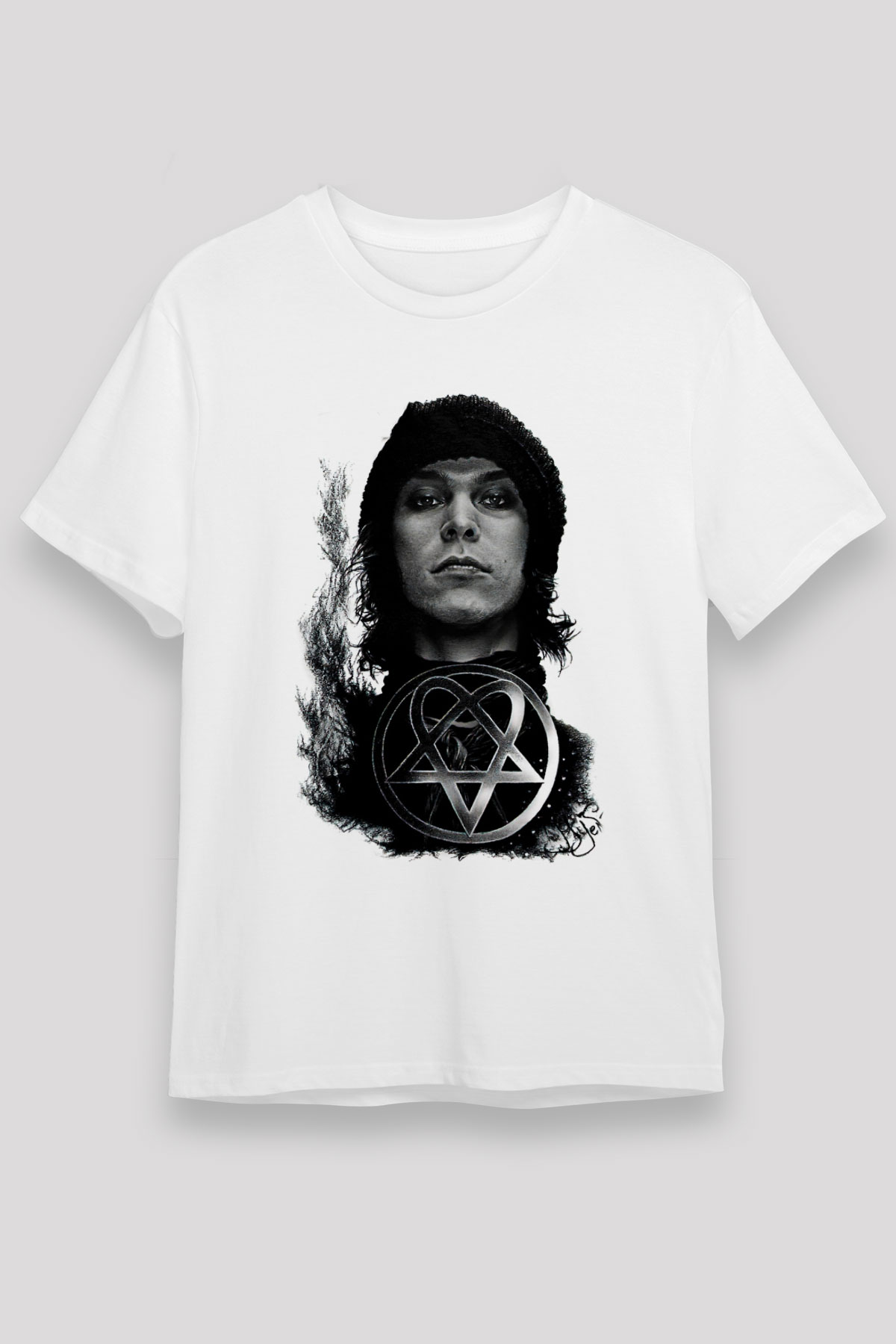 Ville Valo Baskılı Unisex Beyaz Tişört - Tshirt