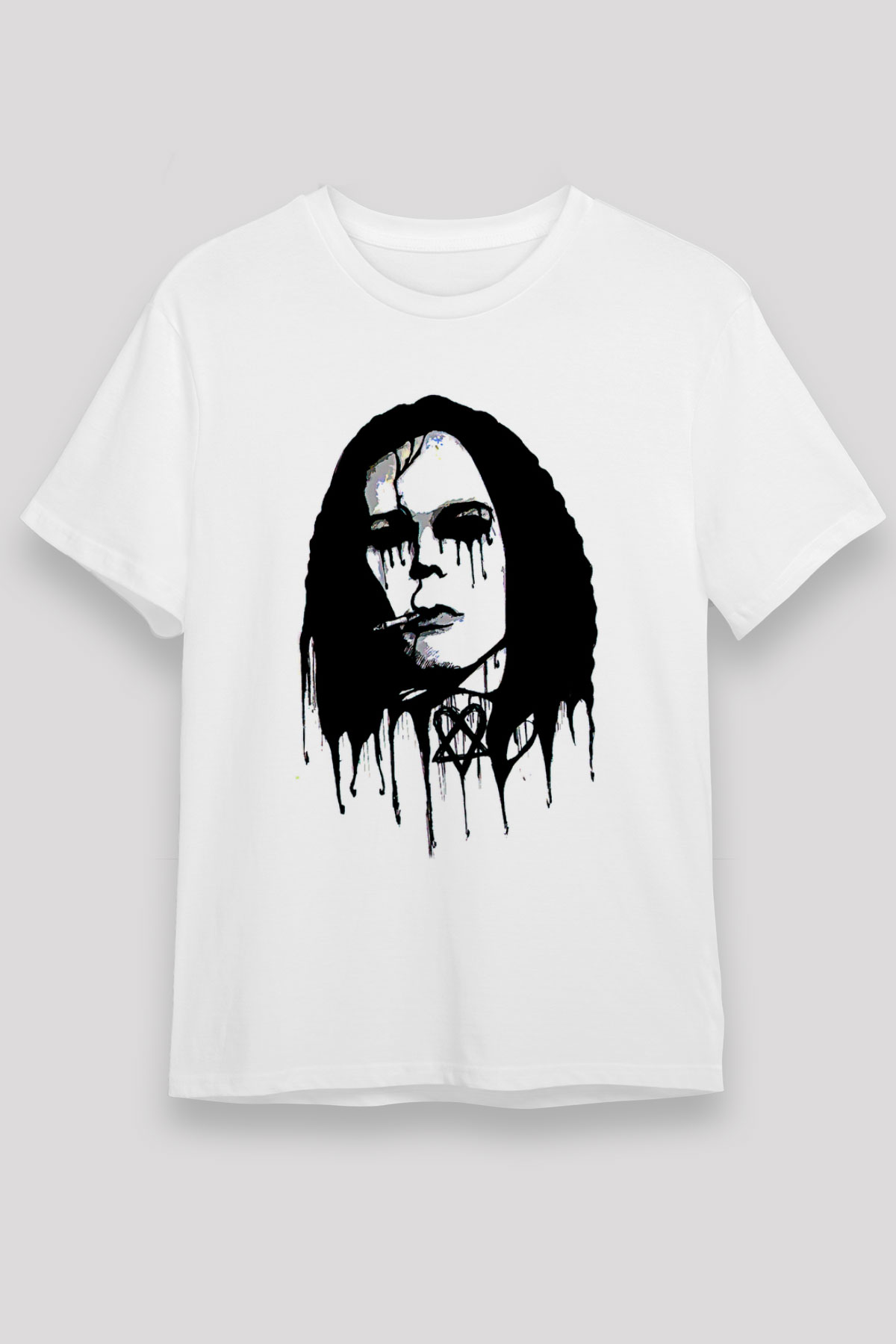 Ville Valo Baskılı Unisex Beyaz Tişört - Tshirt