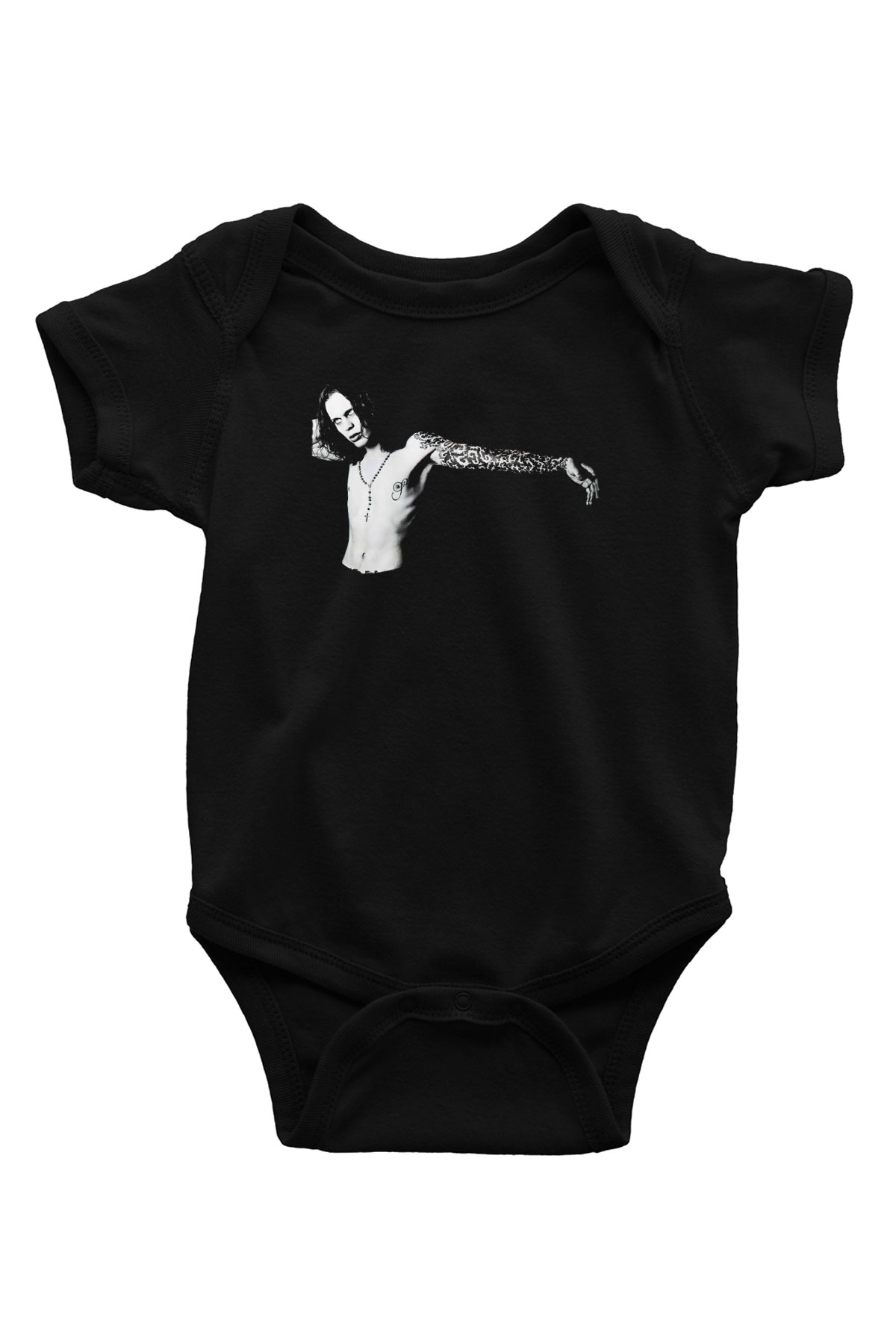 Ville Valo Baskılı Unisex Siyah Bebek Body - Zıbın
