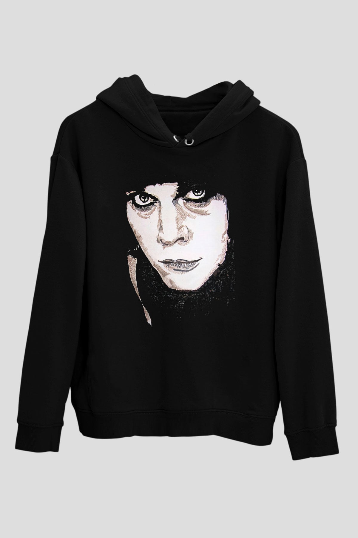 Ville Valo Baskılı Unisex Siyah Kapüşonlu Sweatshirt