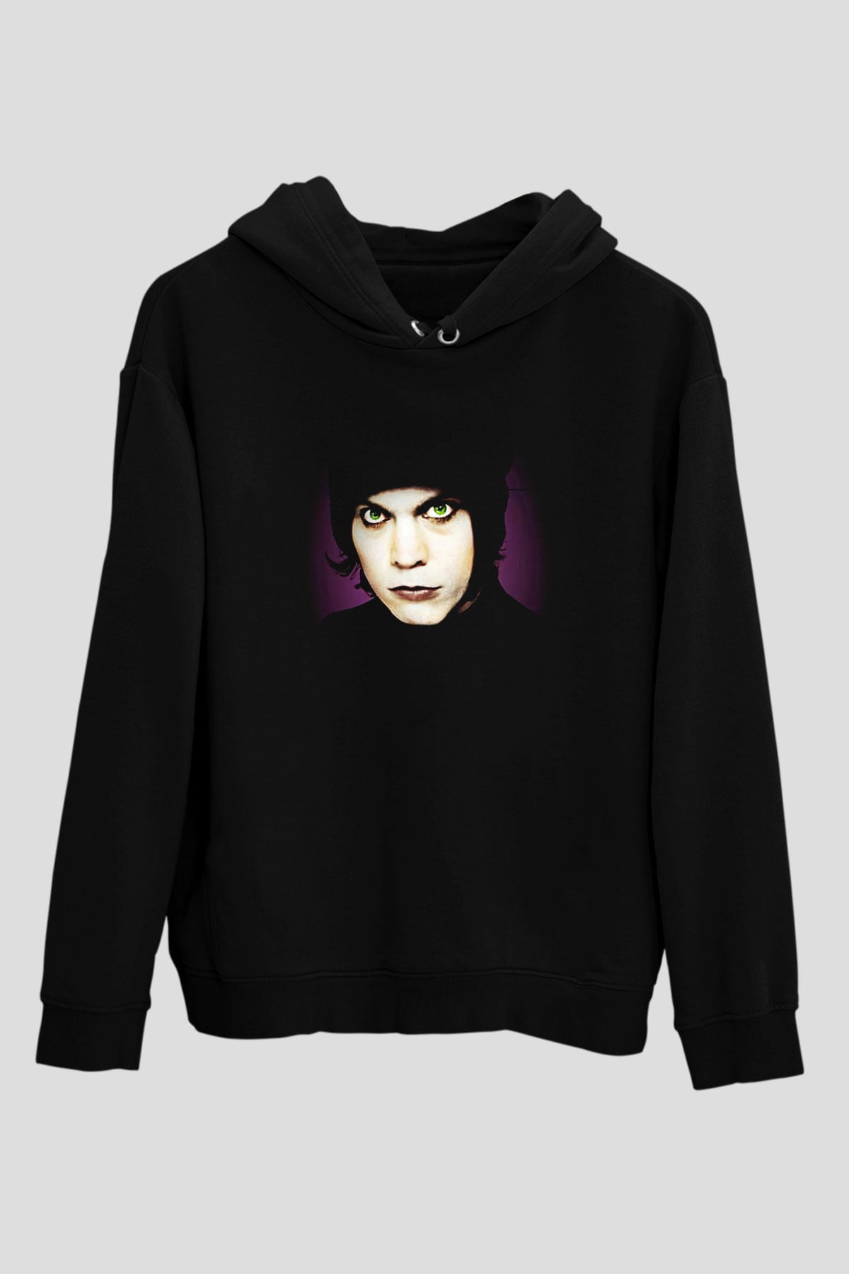 Ville Valo Baskılı Unisex Siyah Kapüşonlu Sweatshirt