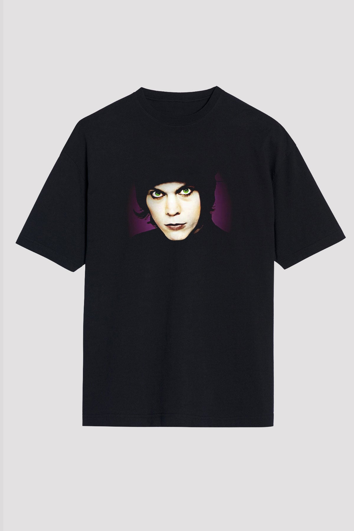 Ville Valo Baskılı Unisex Siyah Oversize Tişört - Tshirt
