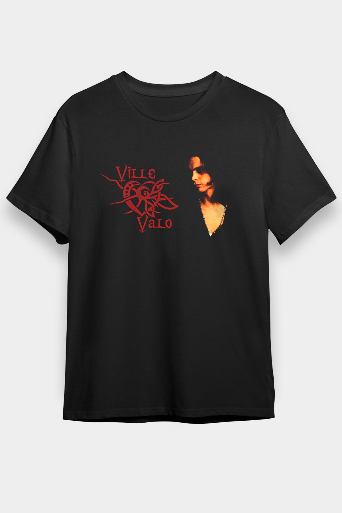 Ville Valo Baskılı Unisex Siyah Tişört - Tshirt