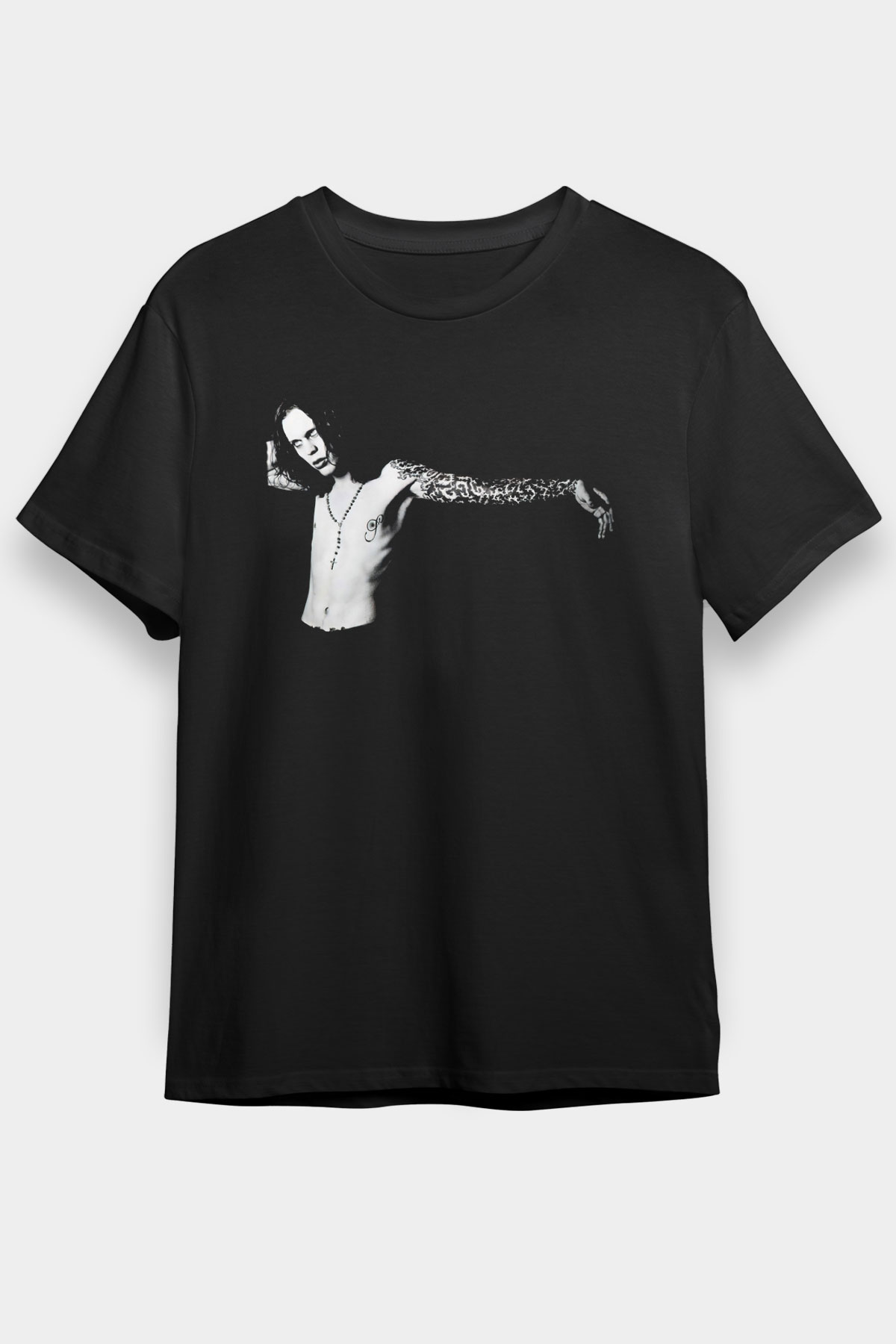 Ville Valo Baskılı Unisex Siyah Tişört - Tshirt
