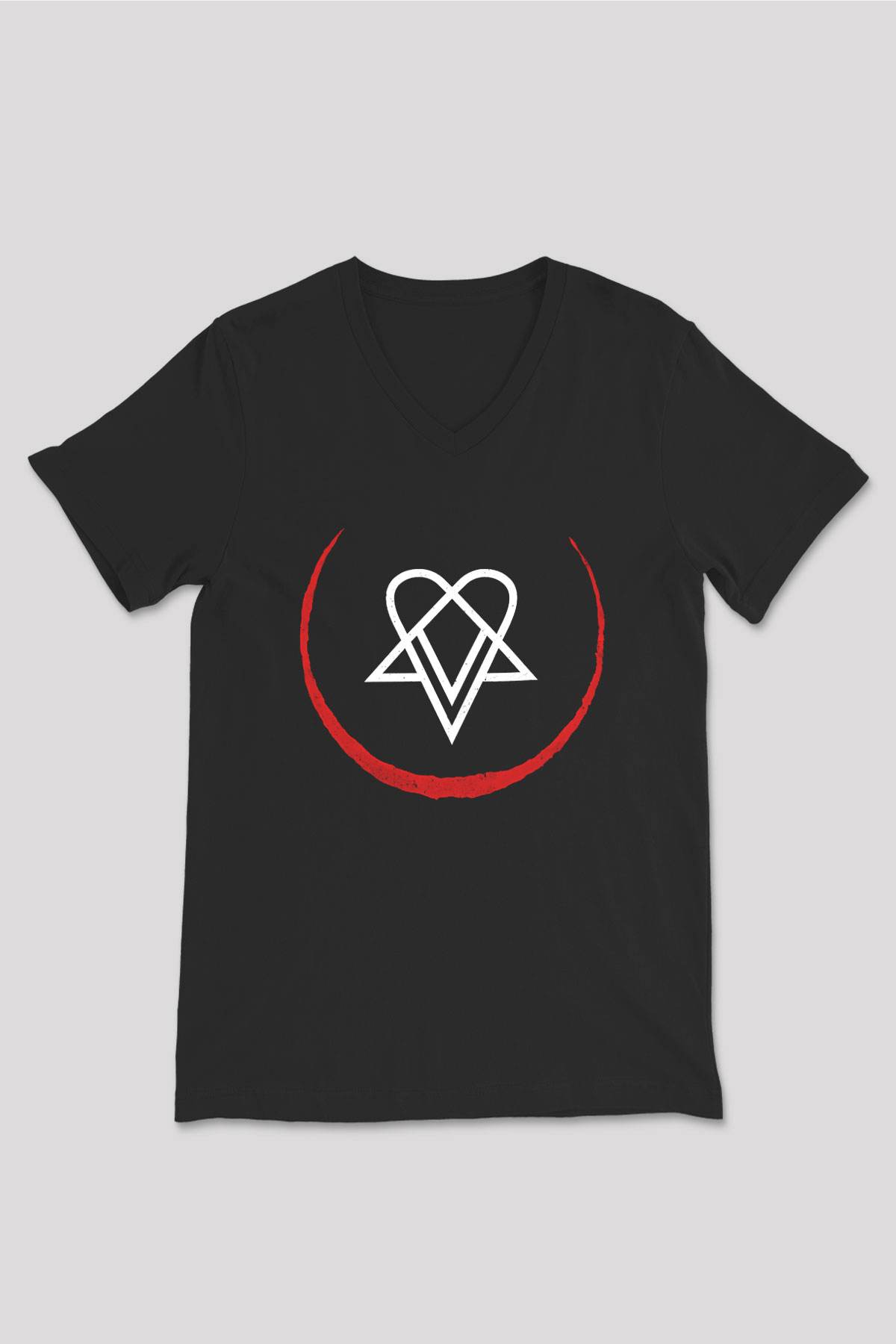 Ville Valo Baskılı Unisex Siyah V Yaka Tişört - Tshirt