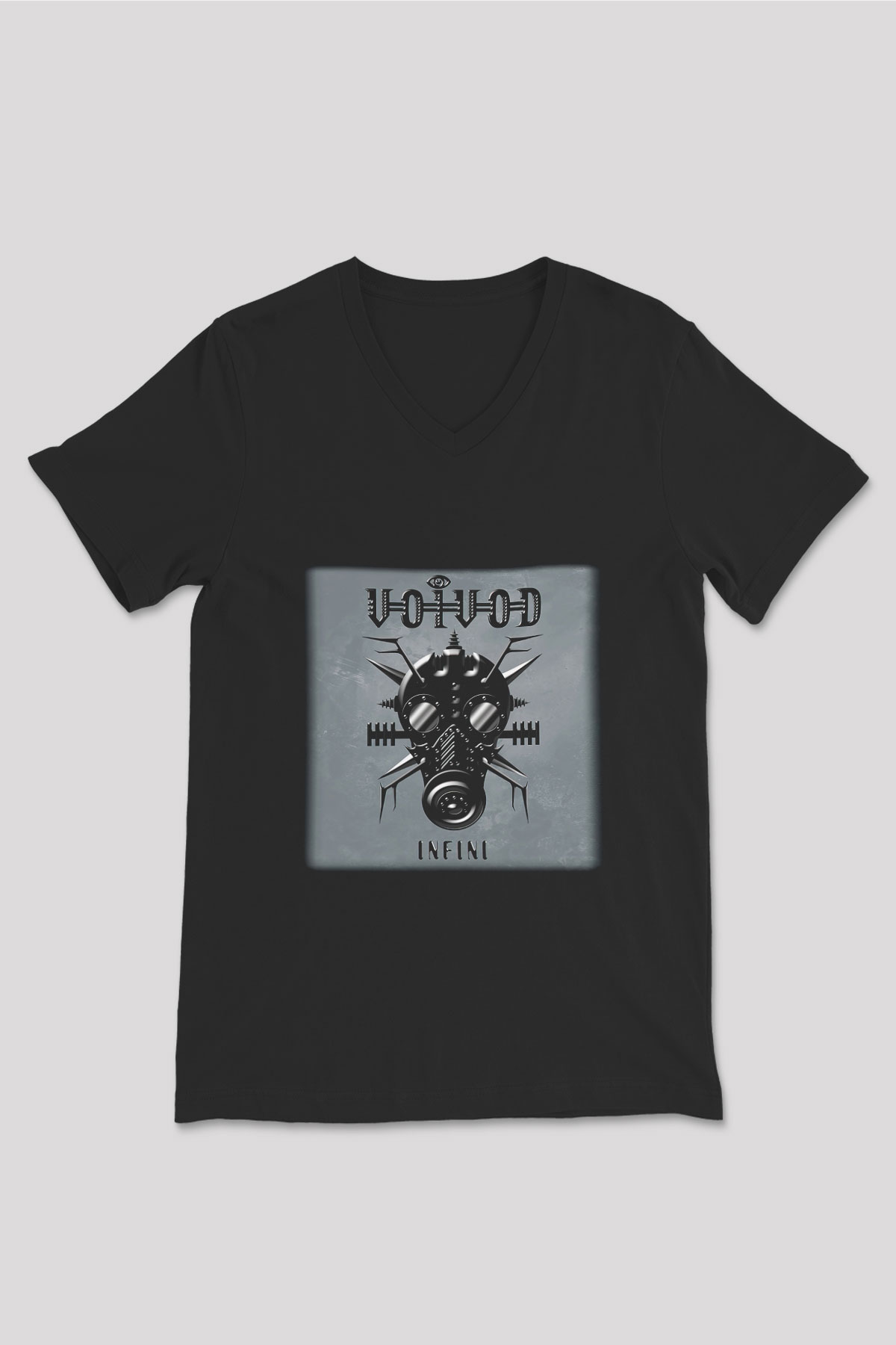 Voivod Siyah Unisex V Yaka Tişört T-Shirt