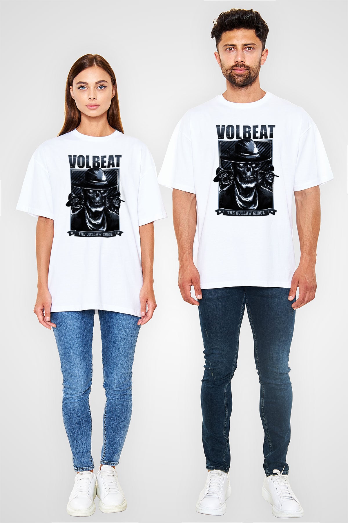 Volbeat Beyaz Unisex Oversize Tişört T-Shirt