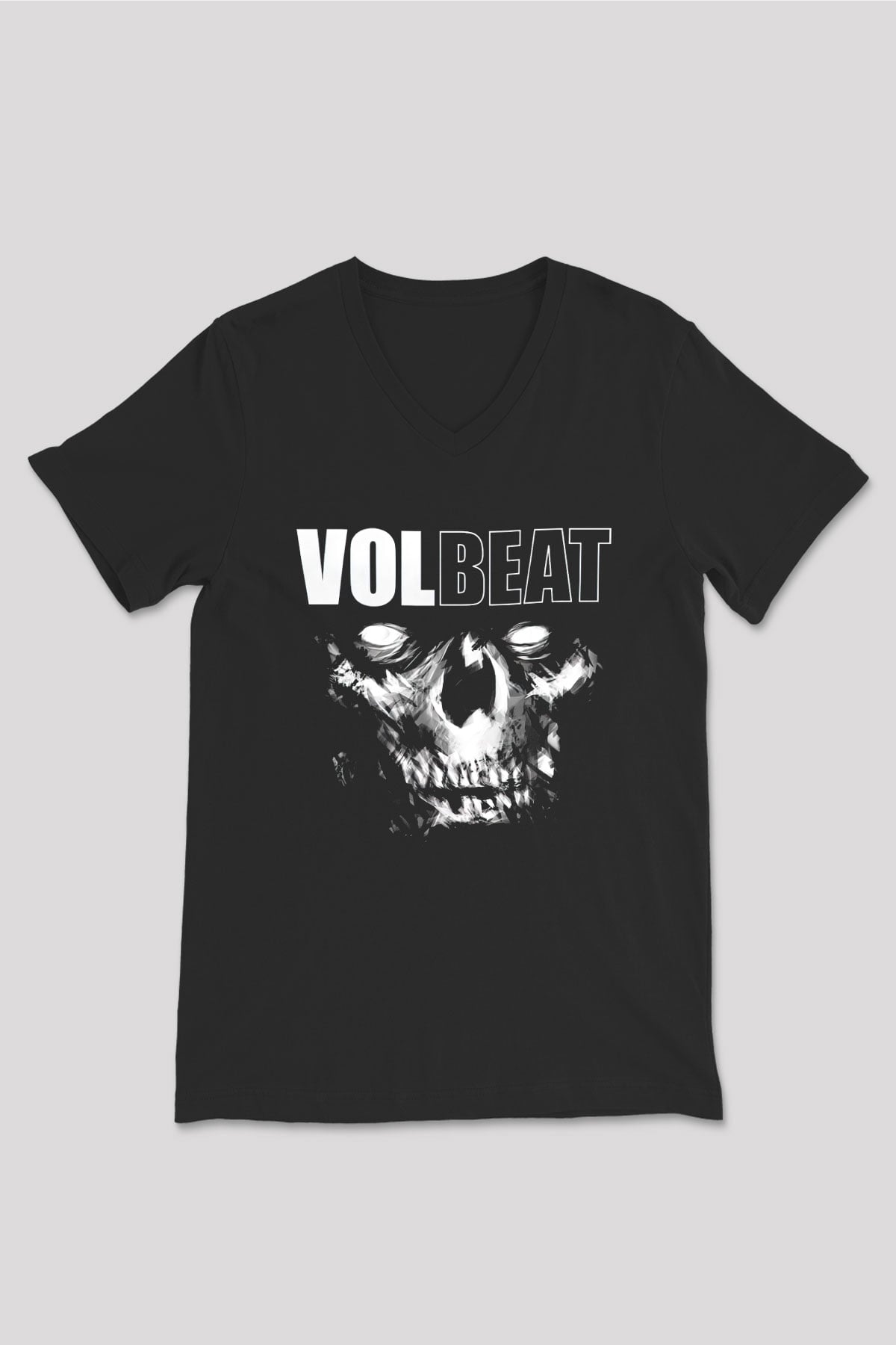Volbeat Siyah Unisex V Yaka Tişört T-Shirt