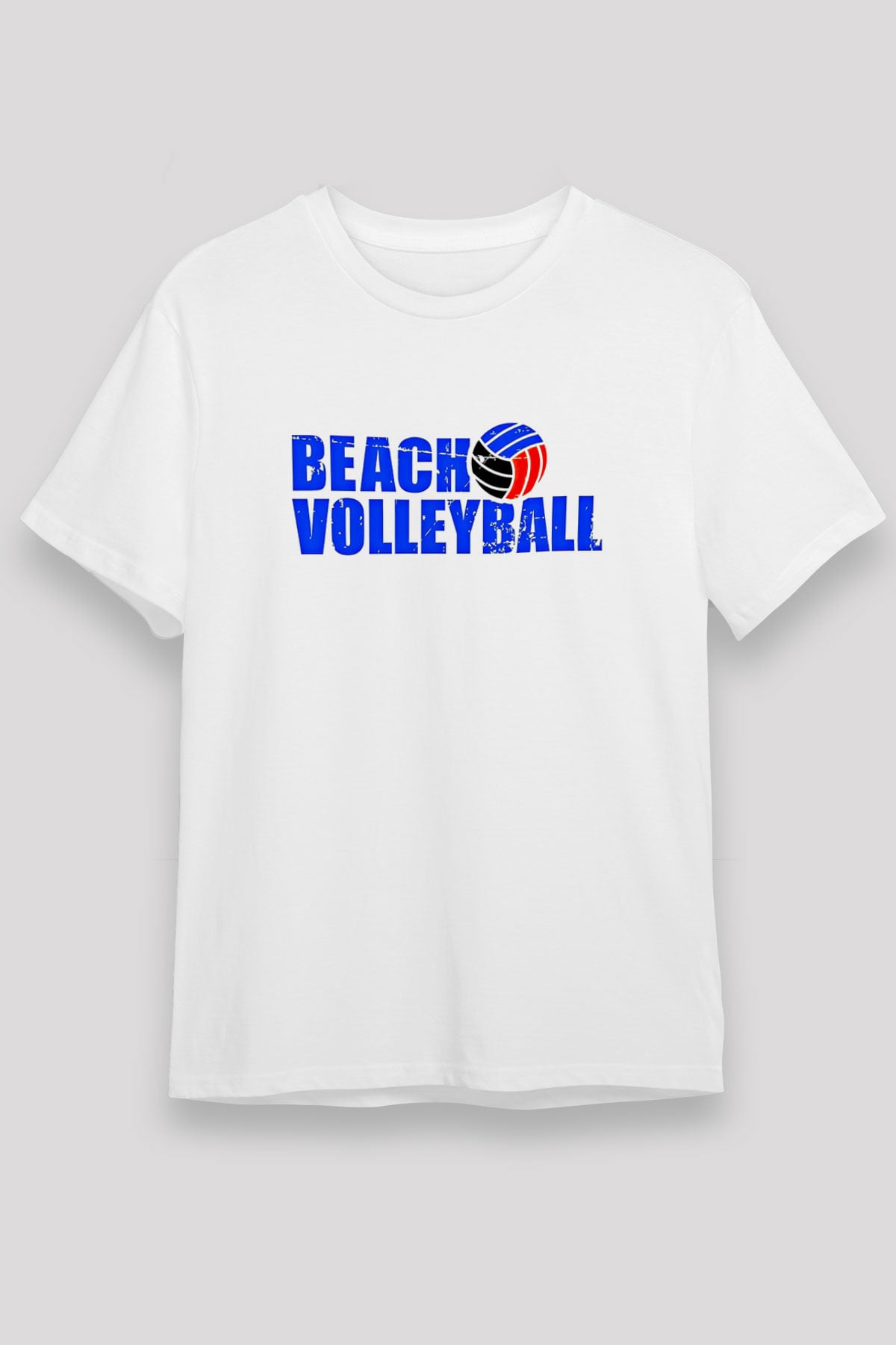 Voleybol Baskılı Unisex Beyaz Tişört - Tshirt