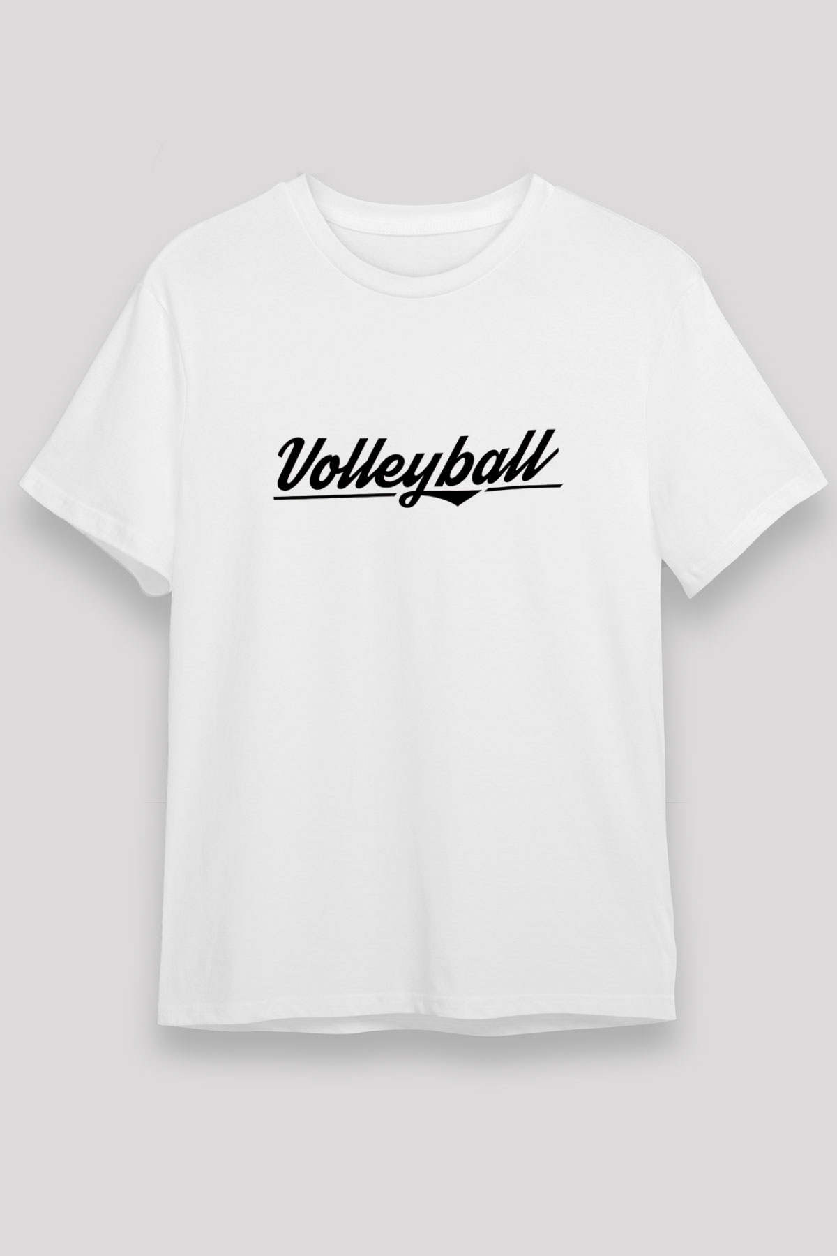 Voleybol Baskılı Unisex Beyaz Tişört - Tshirt
