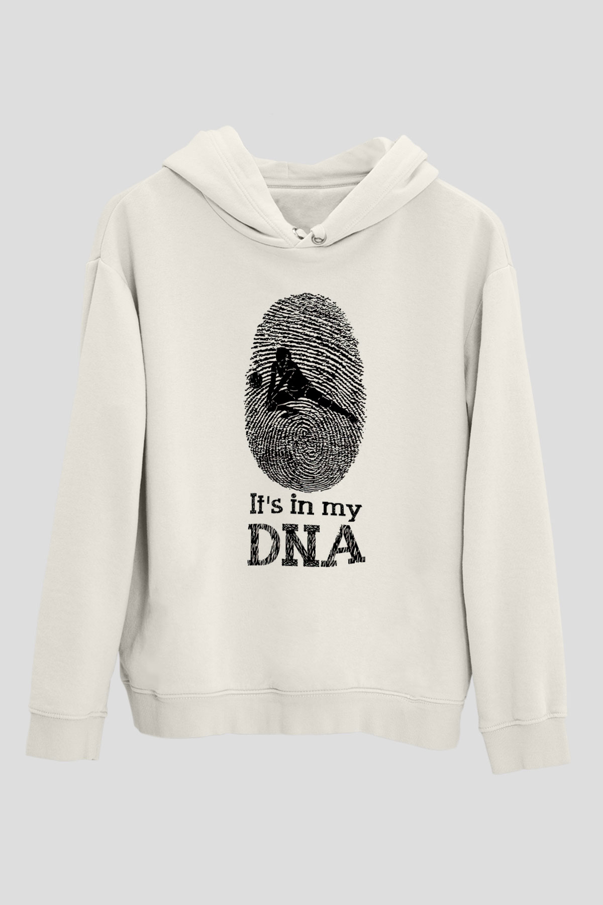 Voleybol Baskılı Unisex Ekru Hoodie