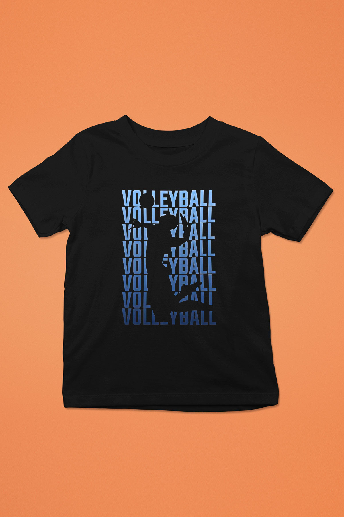 Voleybol - Volleyball Baskılı Unisex Siyah Çocuk Tİşörtü - Tshirt