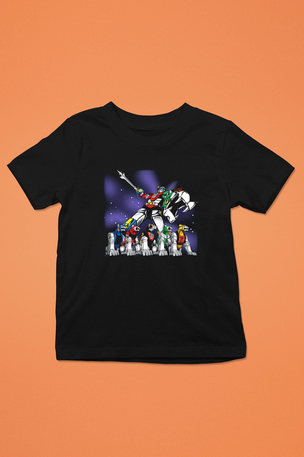 Voltron Baskılı Siyah Unisex Çocuk Tişört