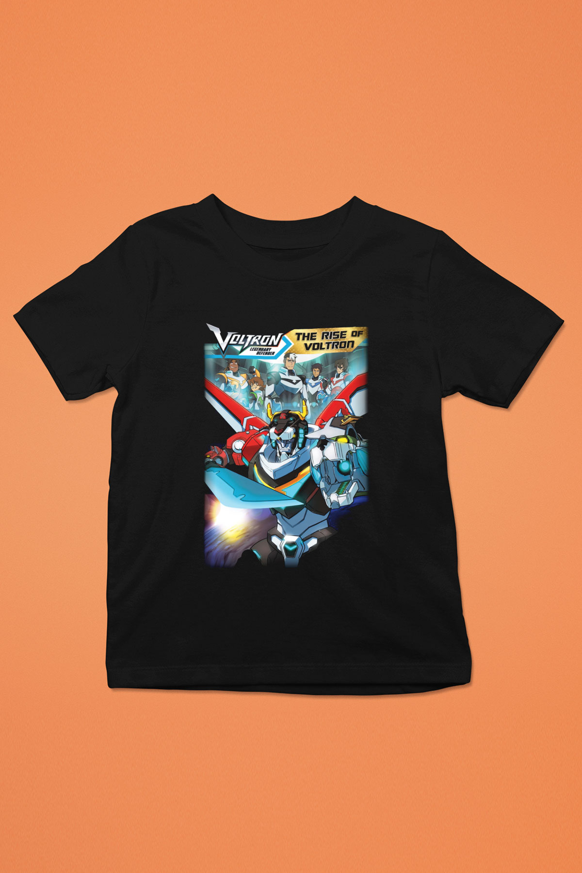 Voltron Baskılı Siyah Unisex Çocuk Tişört