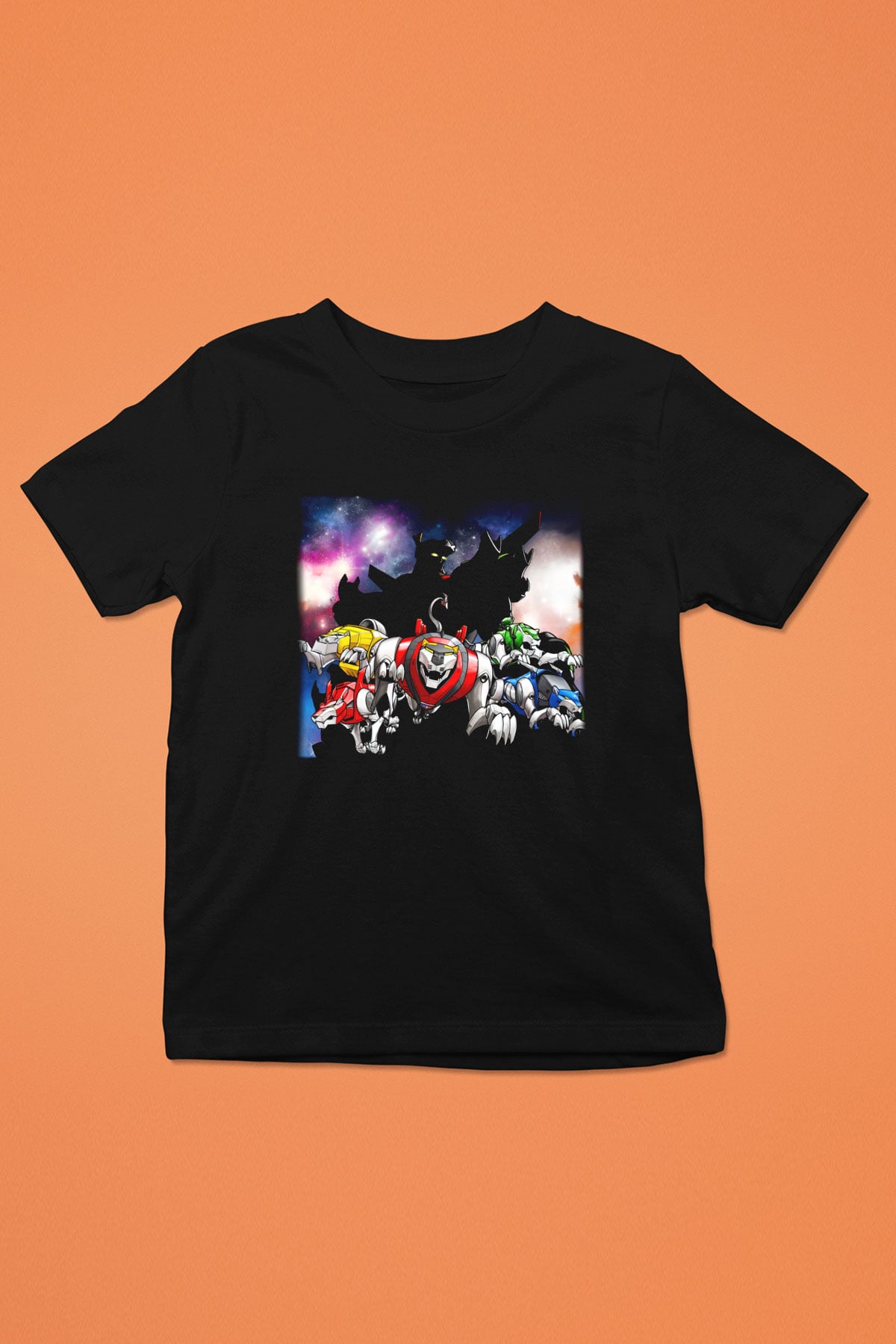 Voltron Baskılı Siyah Unisex Çocuk Tişört