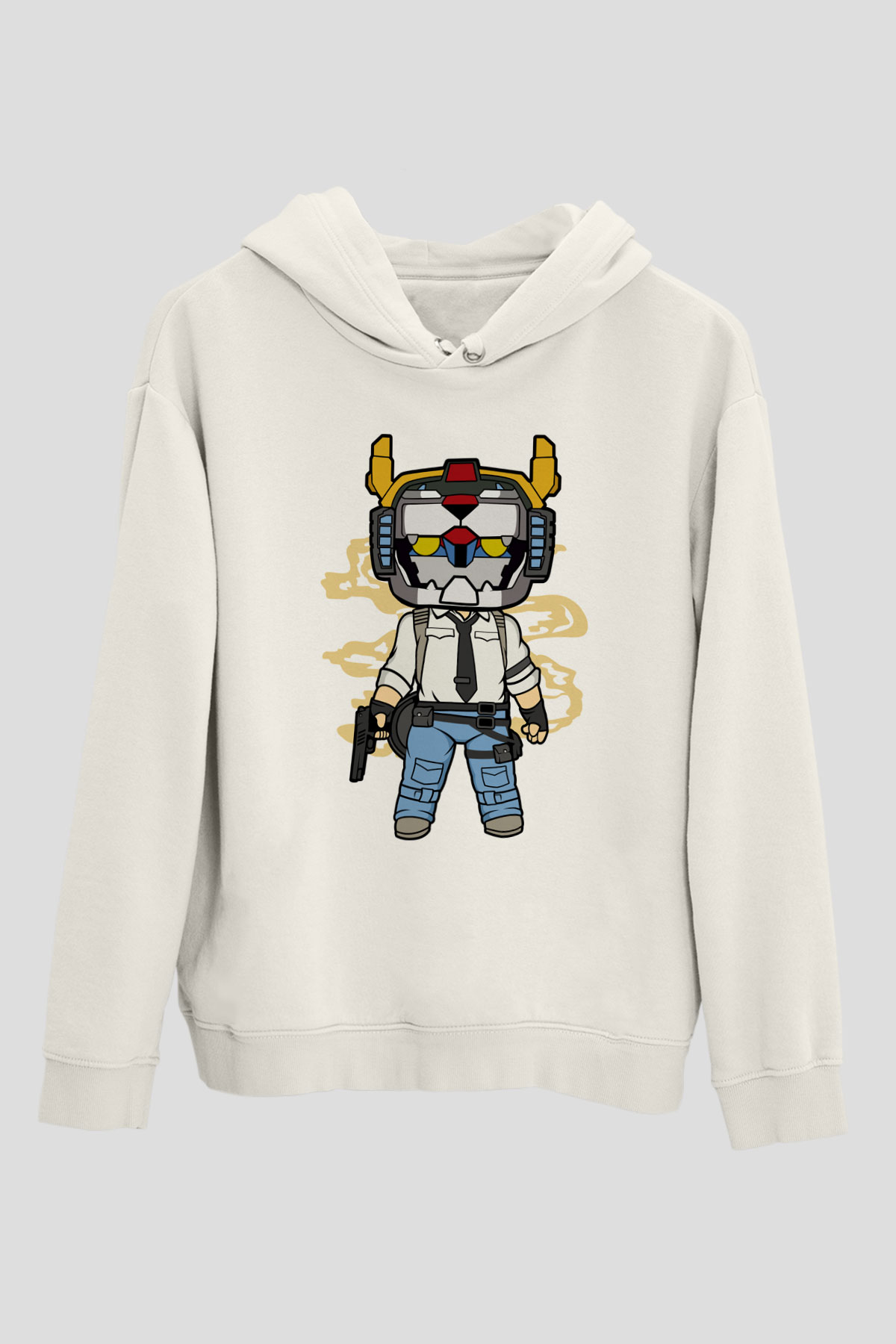 Voltron Pub-G Baskılı Unisex Beyaz Hoodie