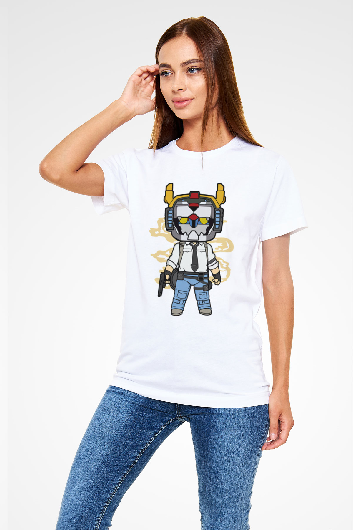 Voltron Pub-G Baskılı Unisex Beyaz Tişört