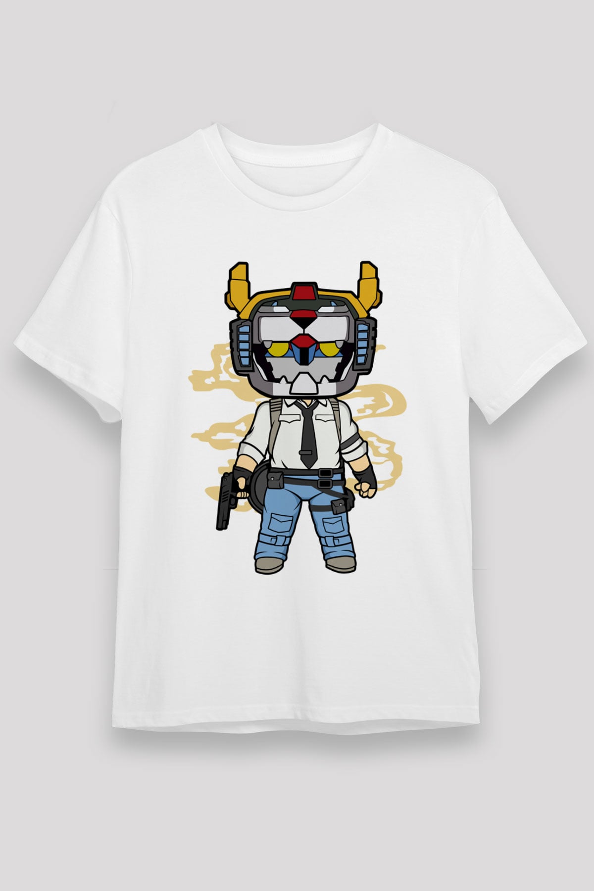Voltron Pub-G Baskılı Unisex Beyaz Tişört