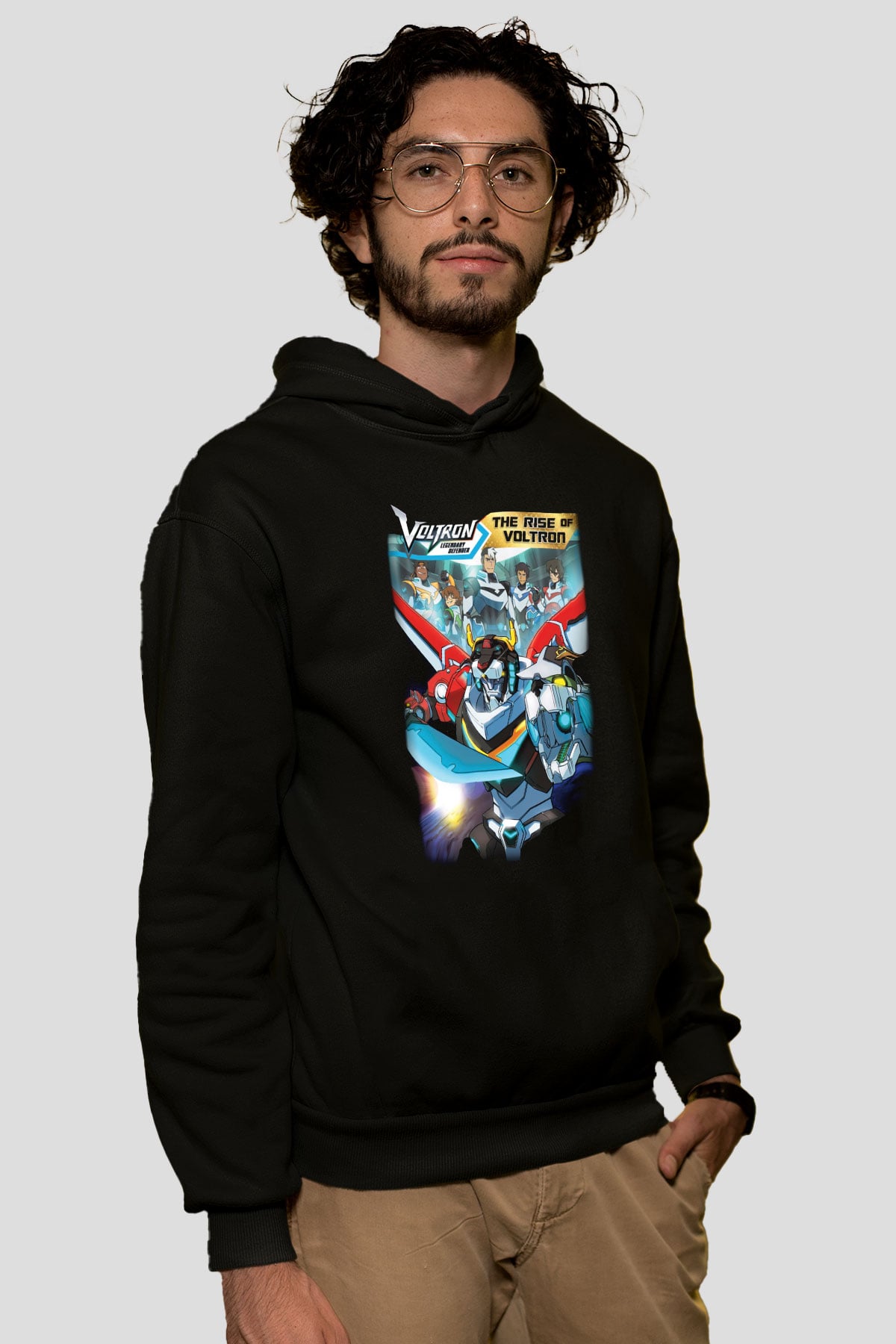 Voltron Siyah Unisex Kapüşonlu Sweatshirt
