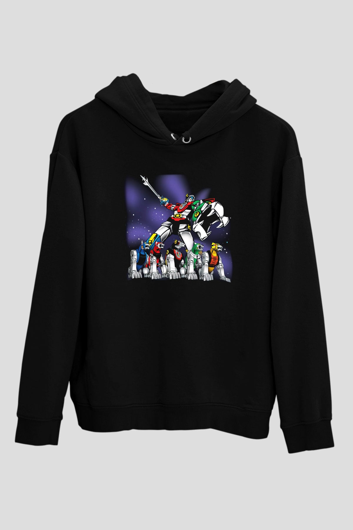 Voltron Siyah Unisex Kapüşonlu Sweatshirt