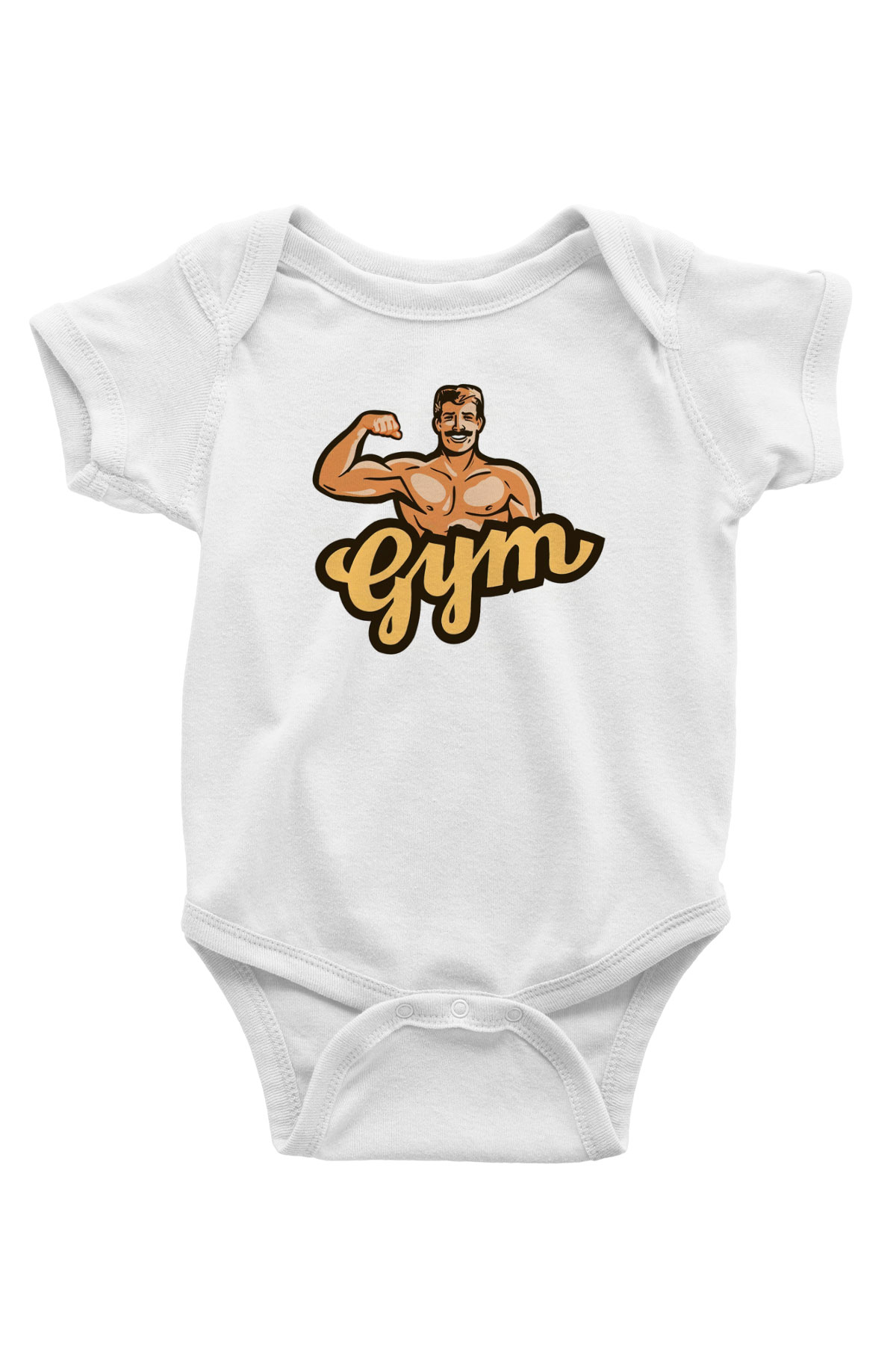 Vücut geliştirme Beyaz Bebek Body - Zıbın