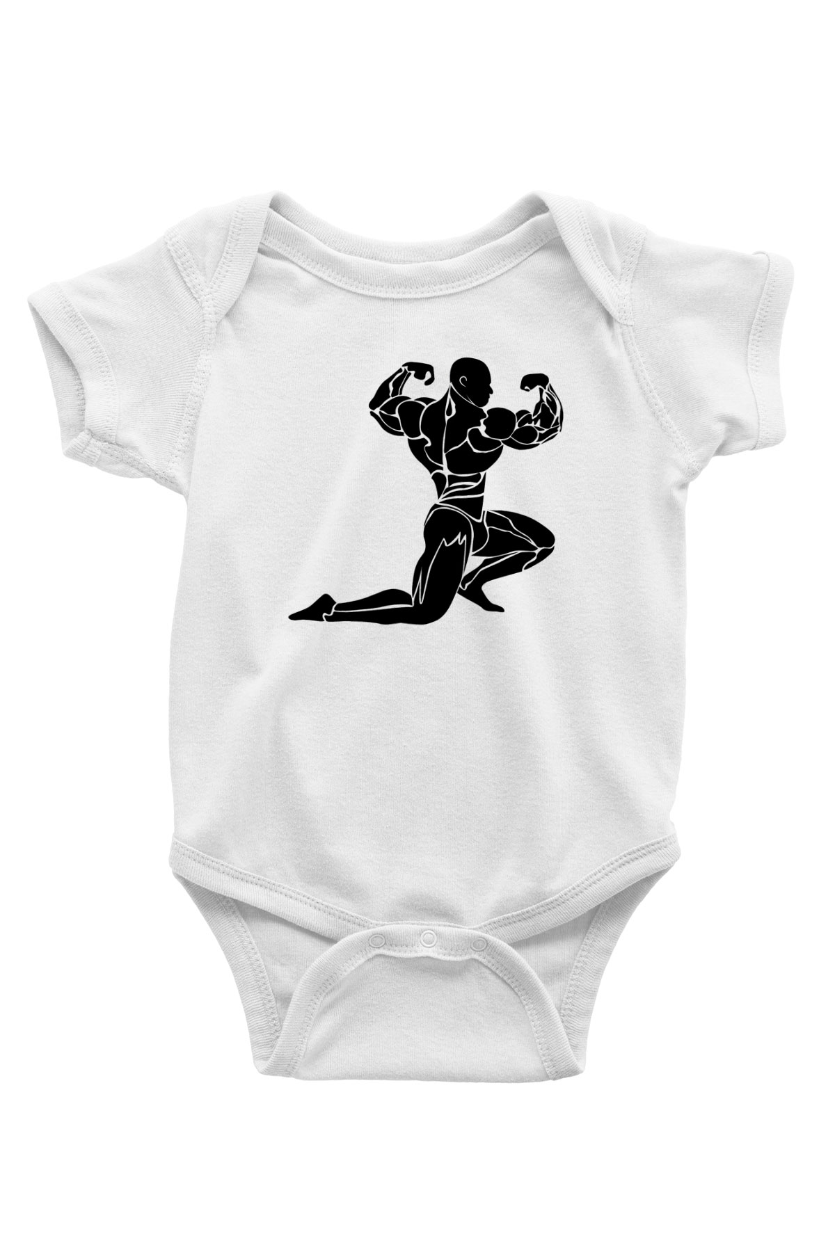 Vücut geliştirme Beyaz Bebek Body - Zıbın