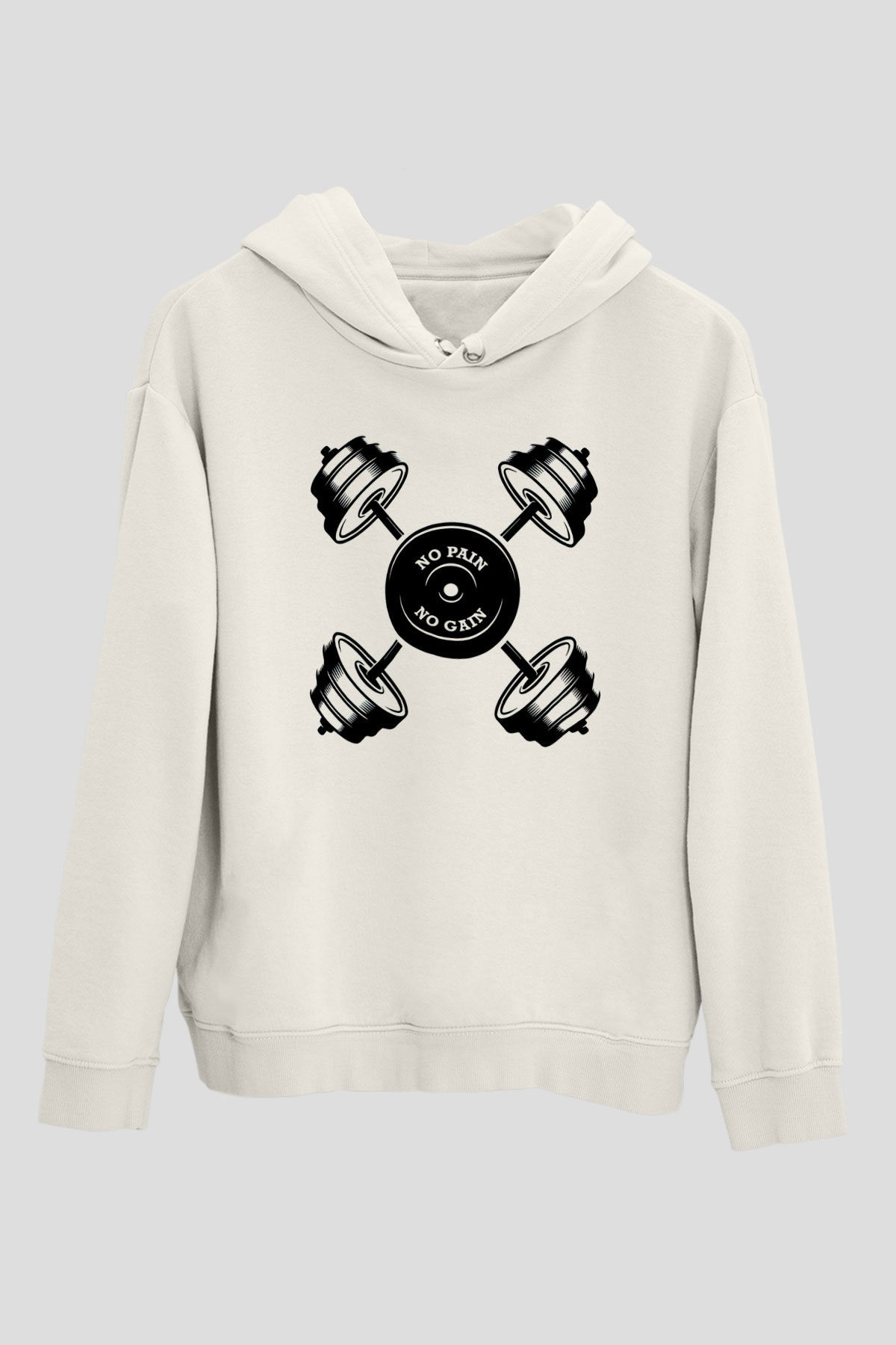 Vücut geliştirme Beyaz Unisex Hoodie