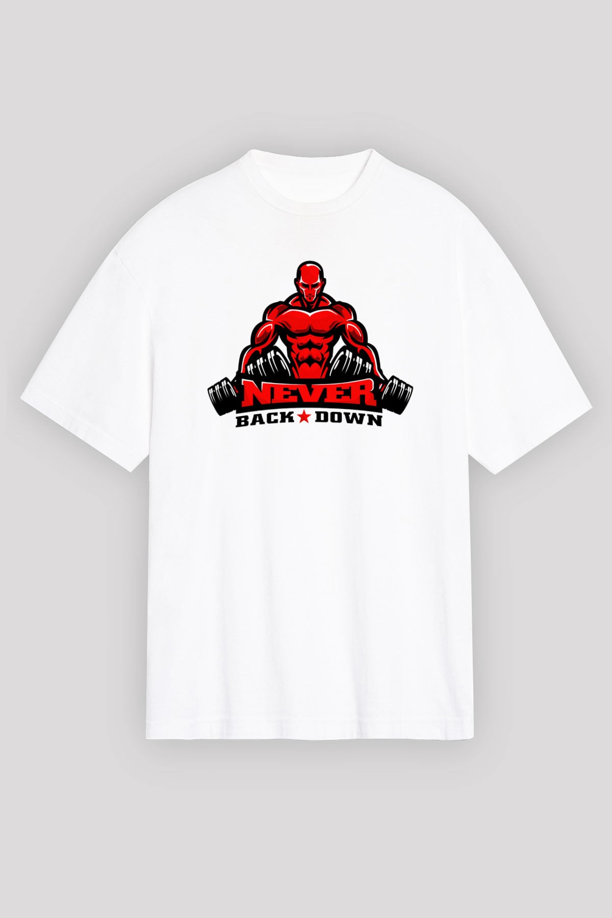 Vücut geliştirme Beyaz Unisex Oversize Tişört T-Shirt