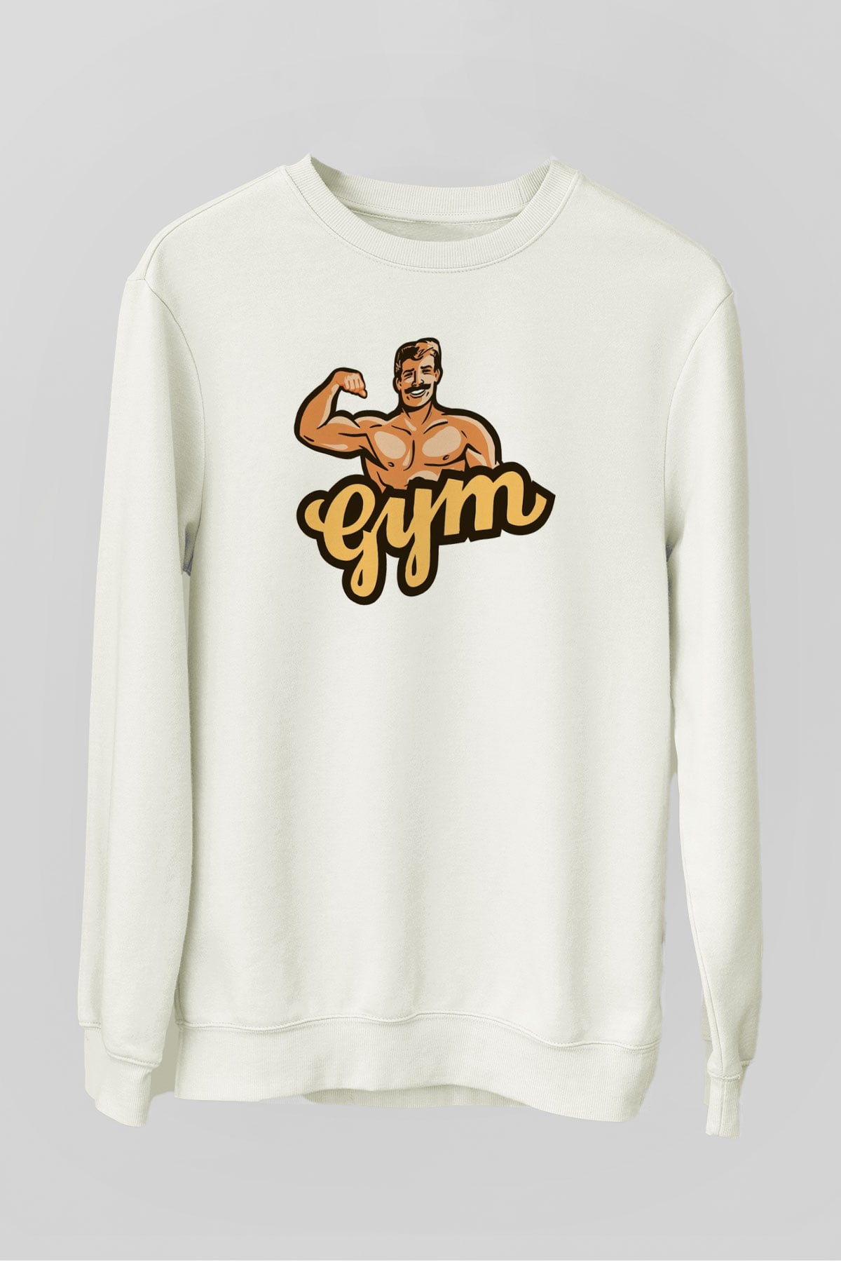Vücut geliştirme Beyaz Unisex Sweatshirt