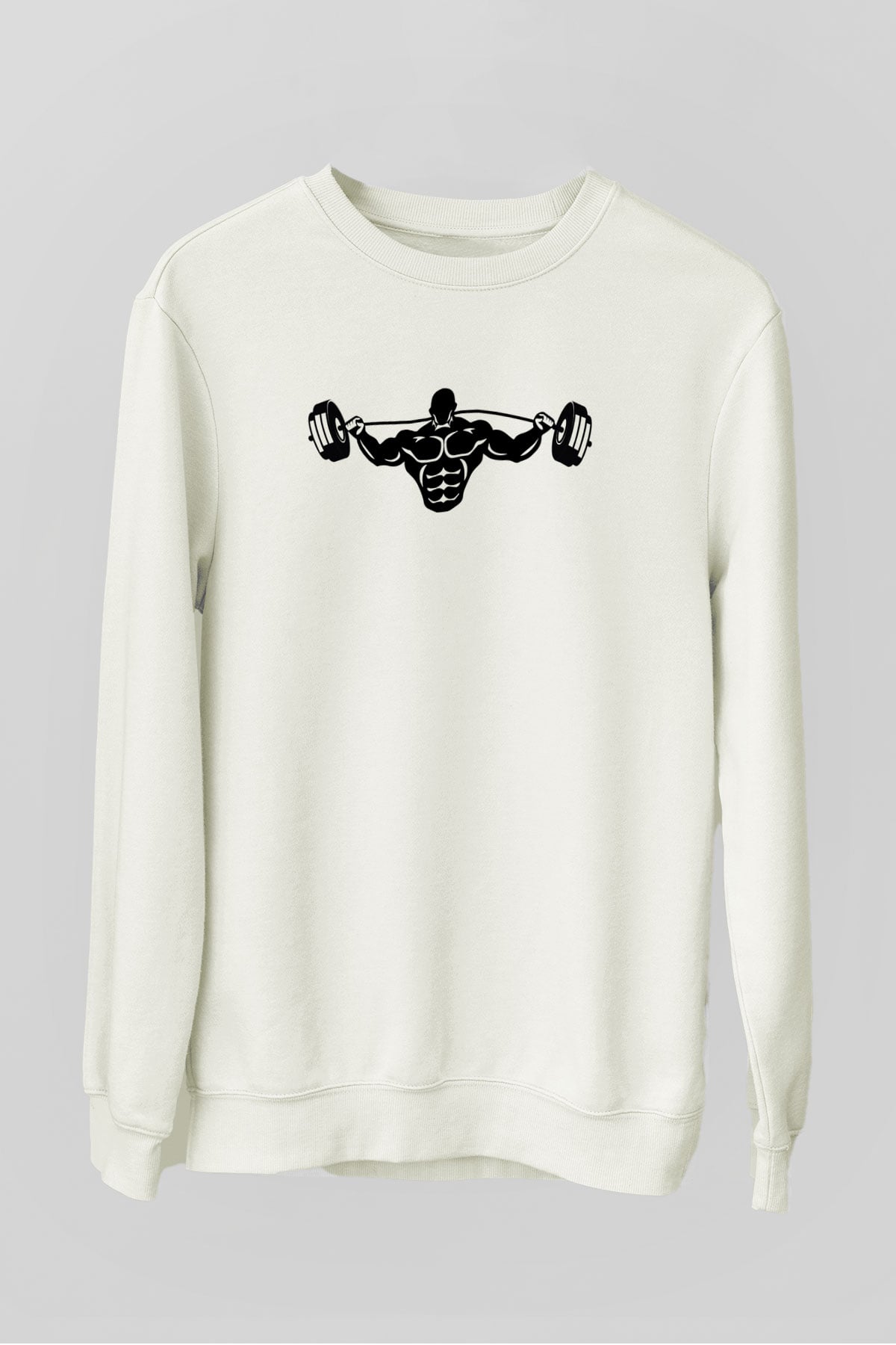 Vücut geliştirme Beyaz Unisex Sweatshirt