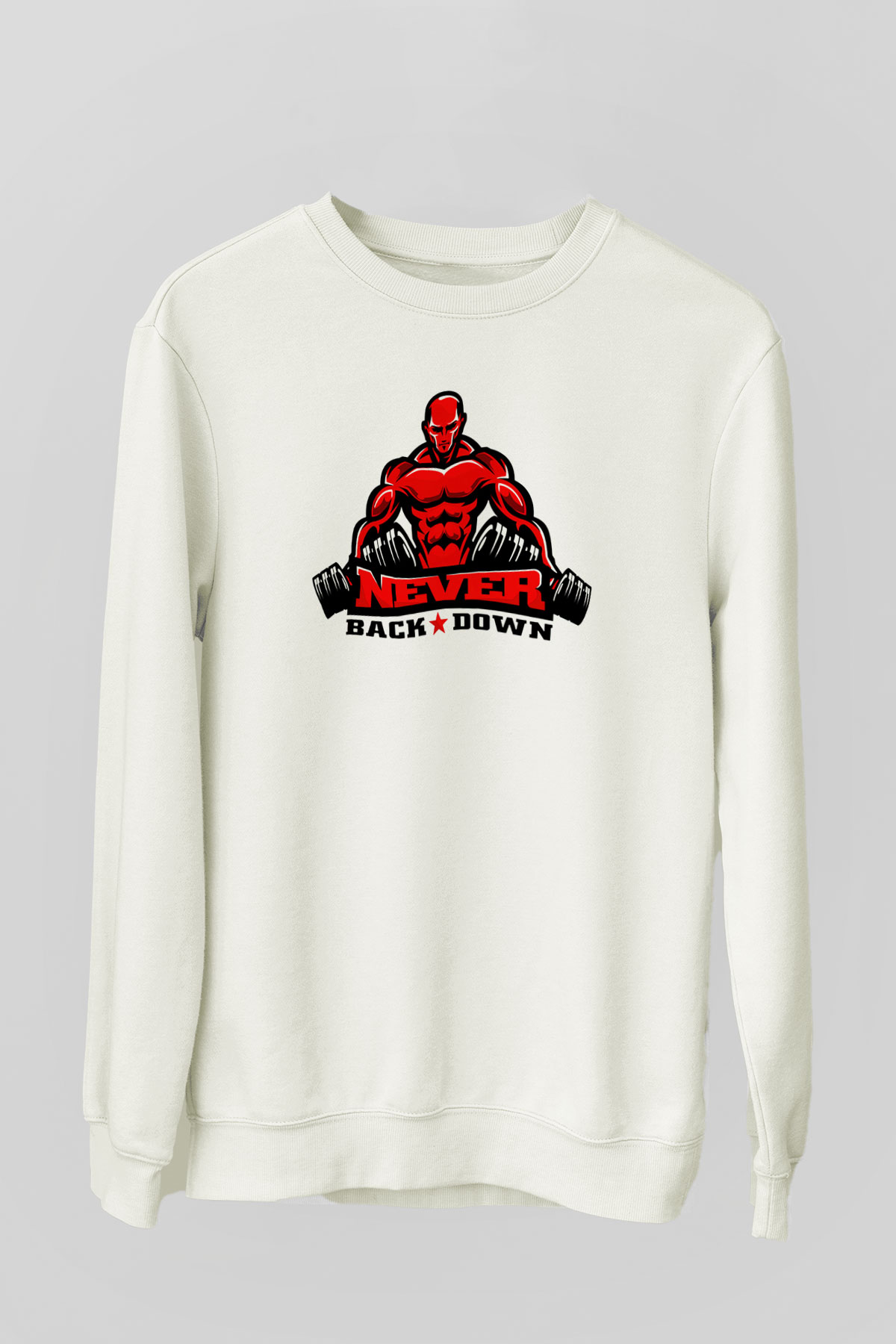 Vücut geliştirme Beyaz Unisex Sweatshirt