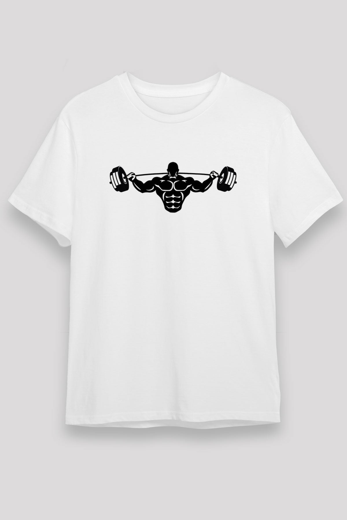 Vücut geliştirme Beyaz Unisex Tişört T-Shirt - TişörtFabrikası