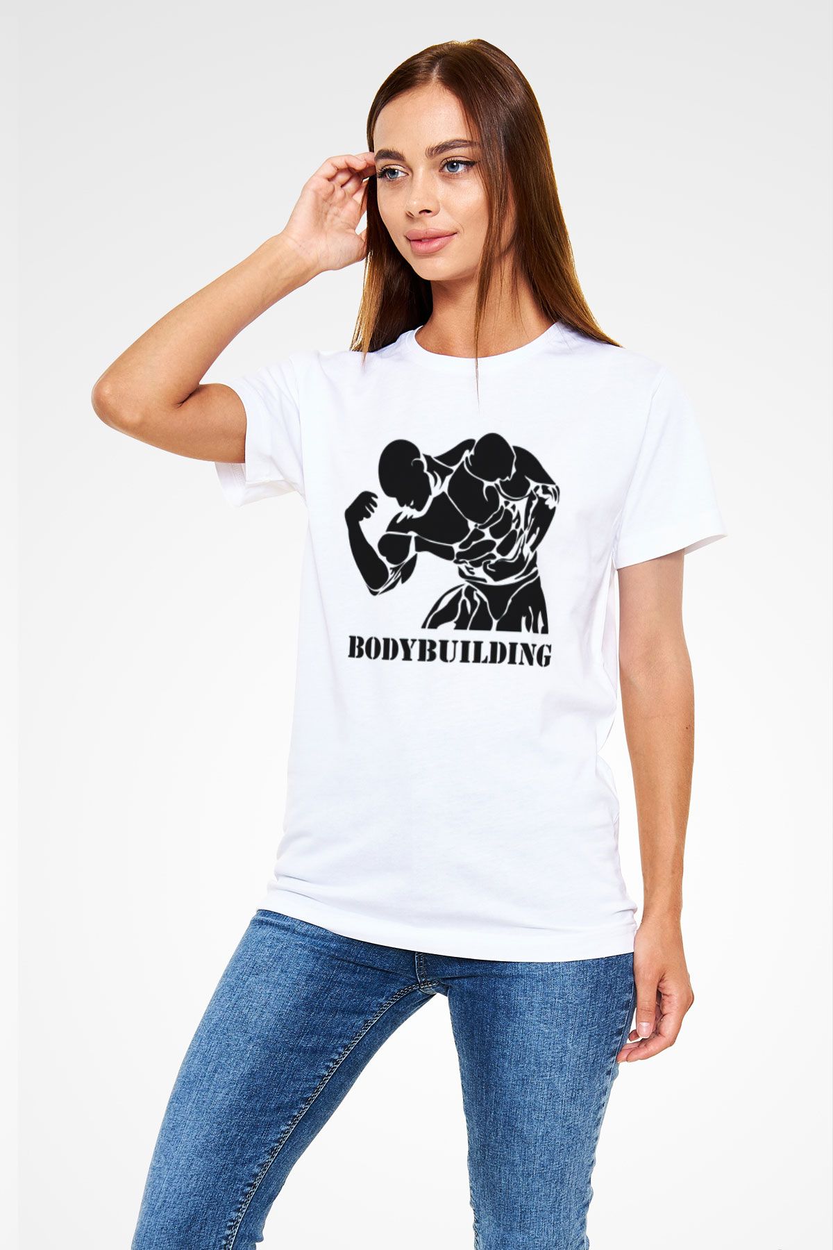 Vücut geliştirme Beyaz Unisex Tişört T-Shirt - TişörtFabrikası