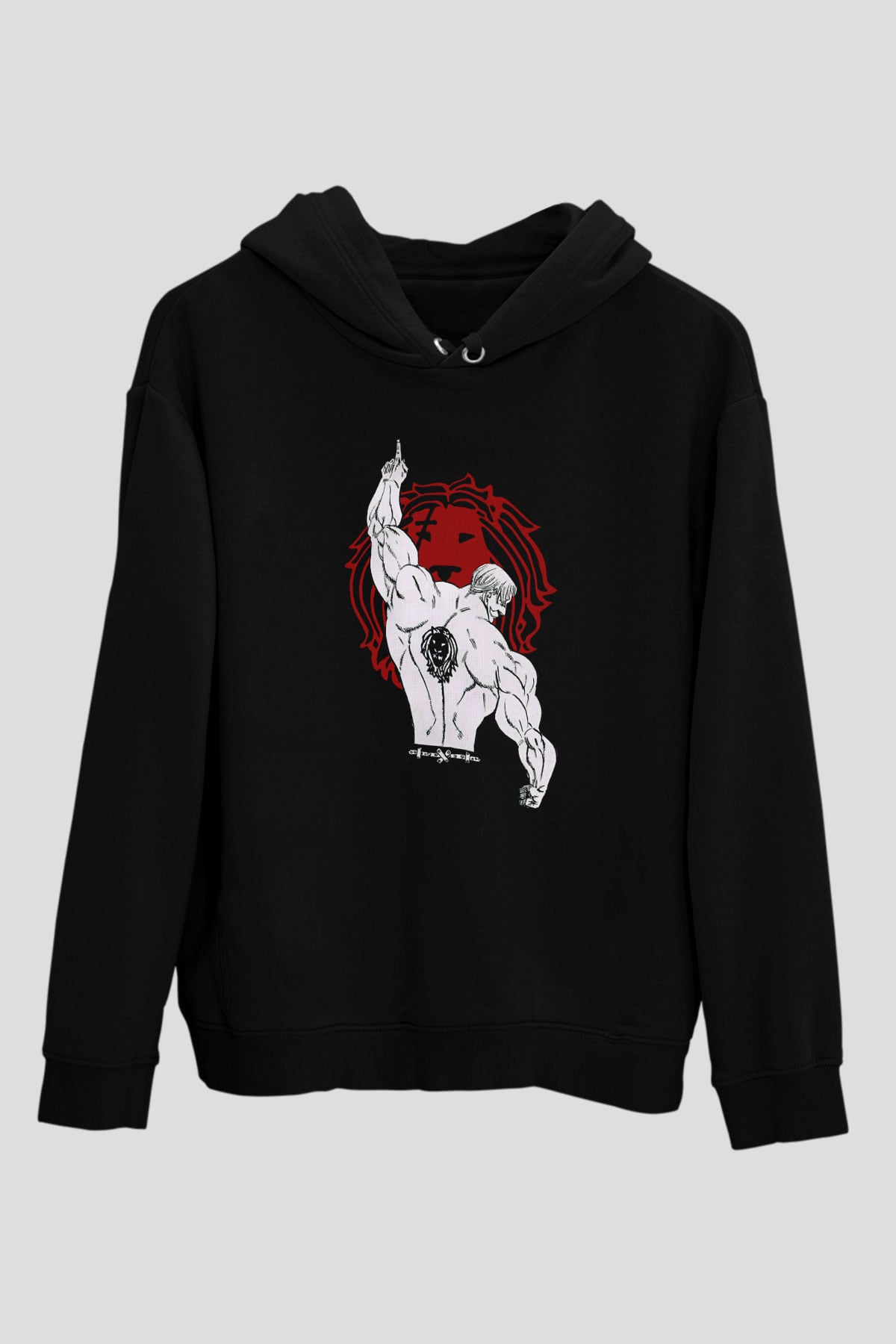 Vücut geliştirme Siyah Unisex Kapüşonlu Sweatshirt
