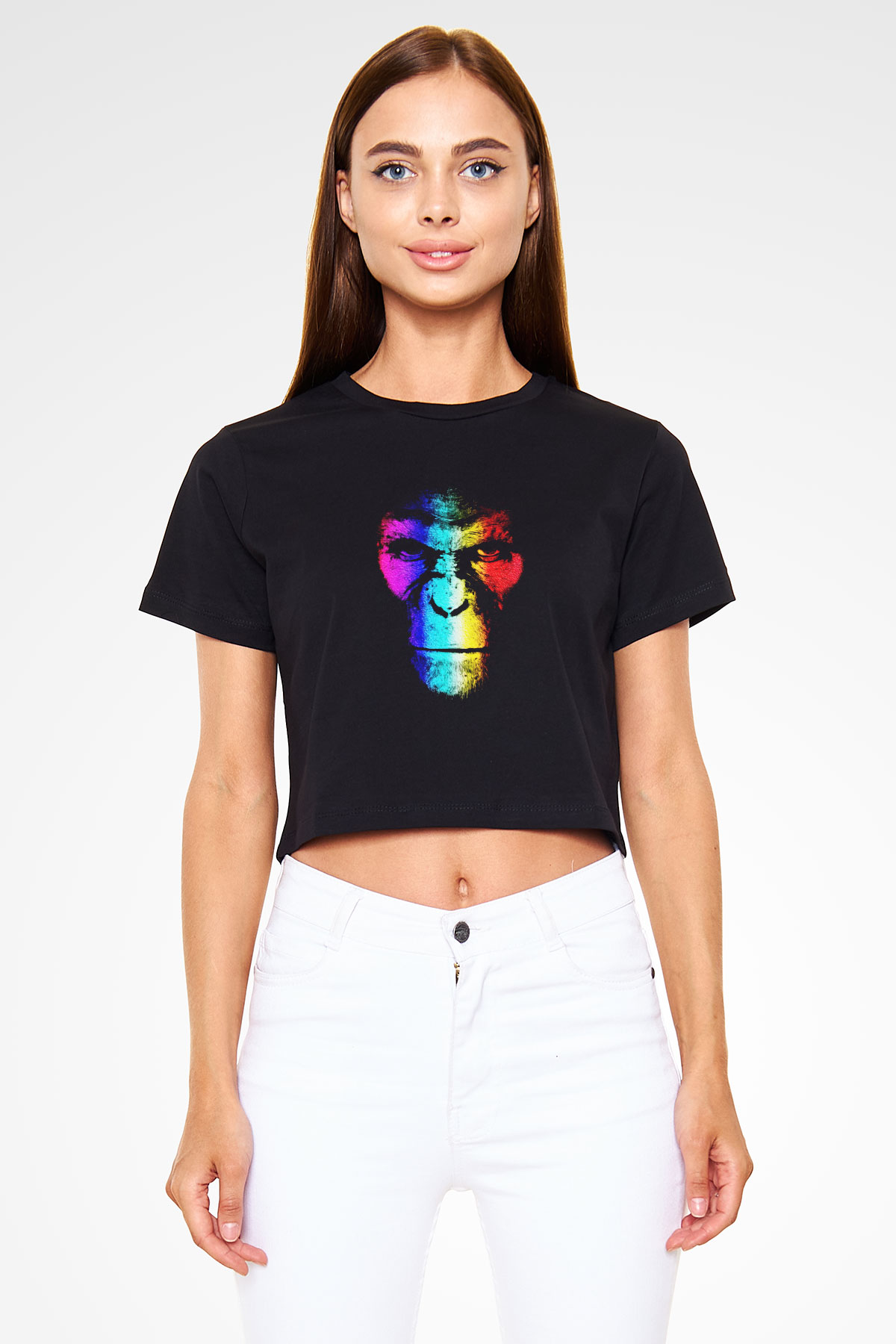 War for the Planet of the Apes Maymunlar Cehennemi Siyah Crop Top Tişört
