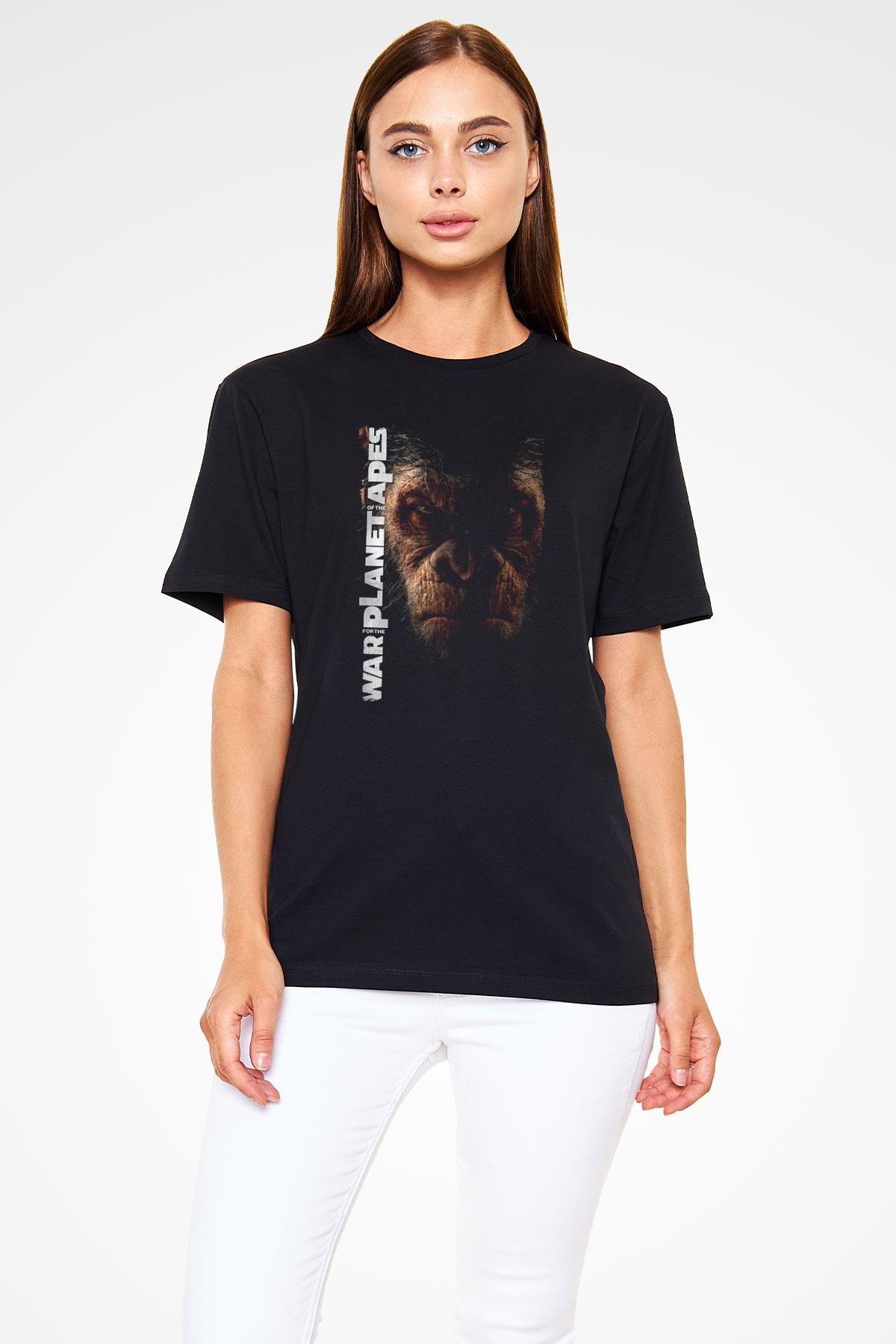 War for the Planet of the Apes Maymunlar Cehennemi Siyah Unisex Tişört T-Shirt