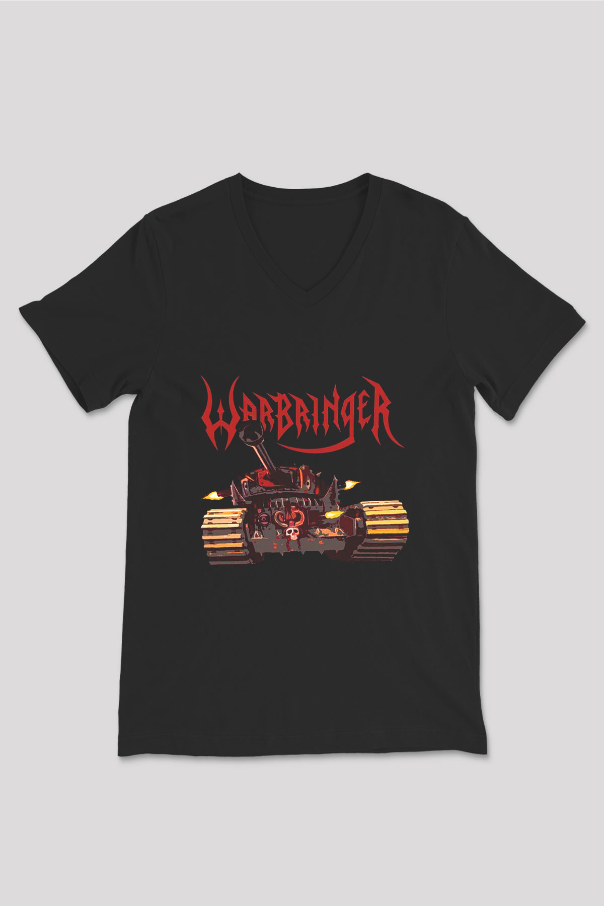 Warbringer Siyah Unisex V Yaka Tişört T-Shirt
