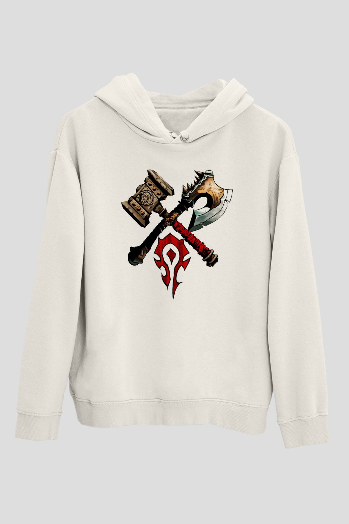 Warcraft Beyaz Unisex Hoodie