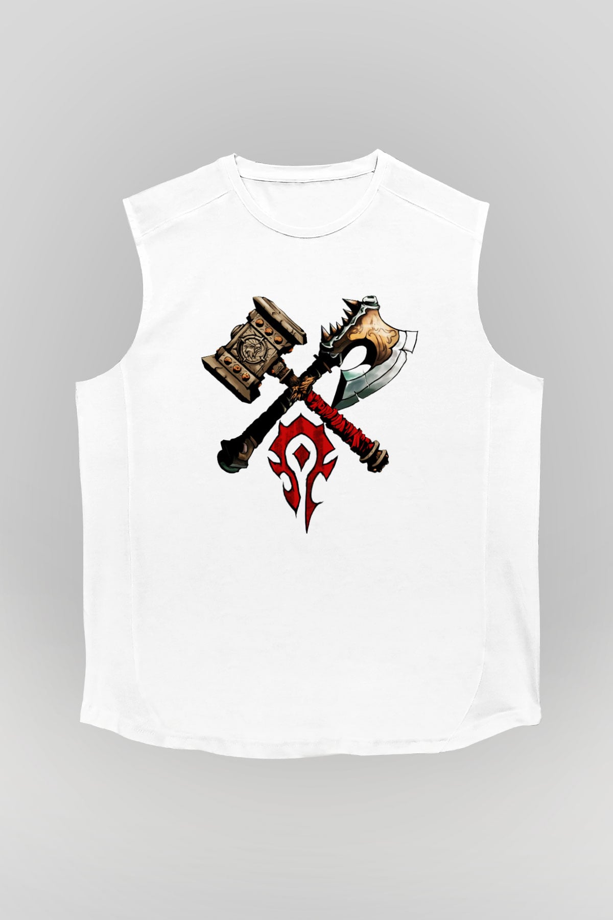 Warcraft Beyaz Unisex Kolsuz Tişört