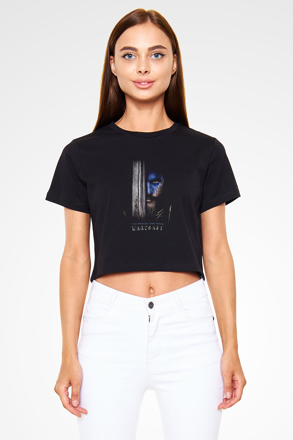 Warcraft Siyah Crop Top Tişört