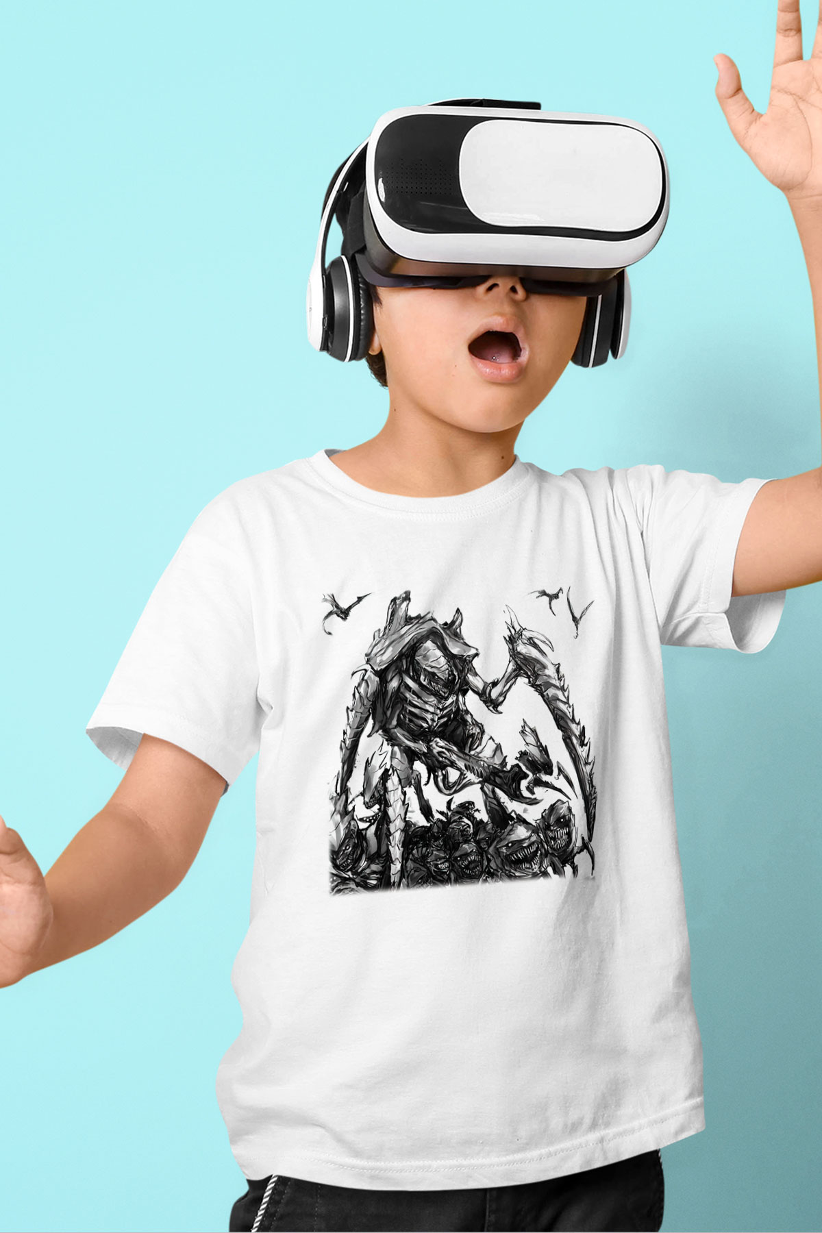 Warhammer Baskılı Beyaz Unisex Çocuk Tişört