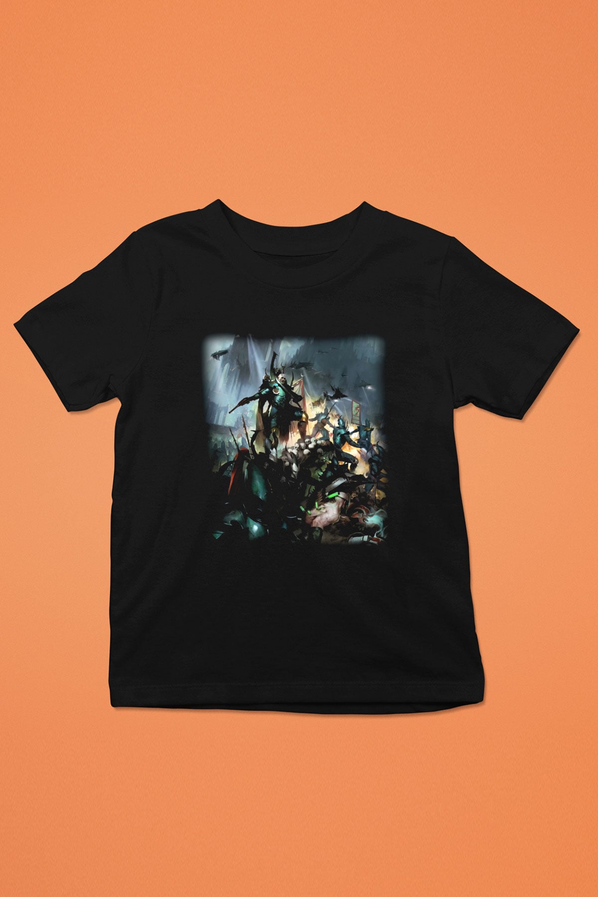 Warhammer Baskılı Siyah Unisex Çocuk Tişört